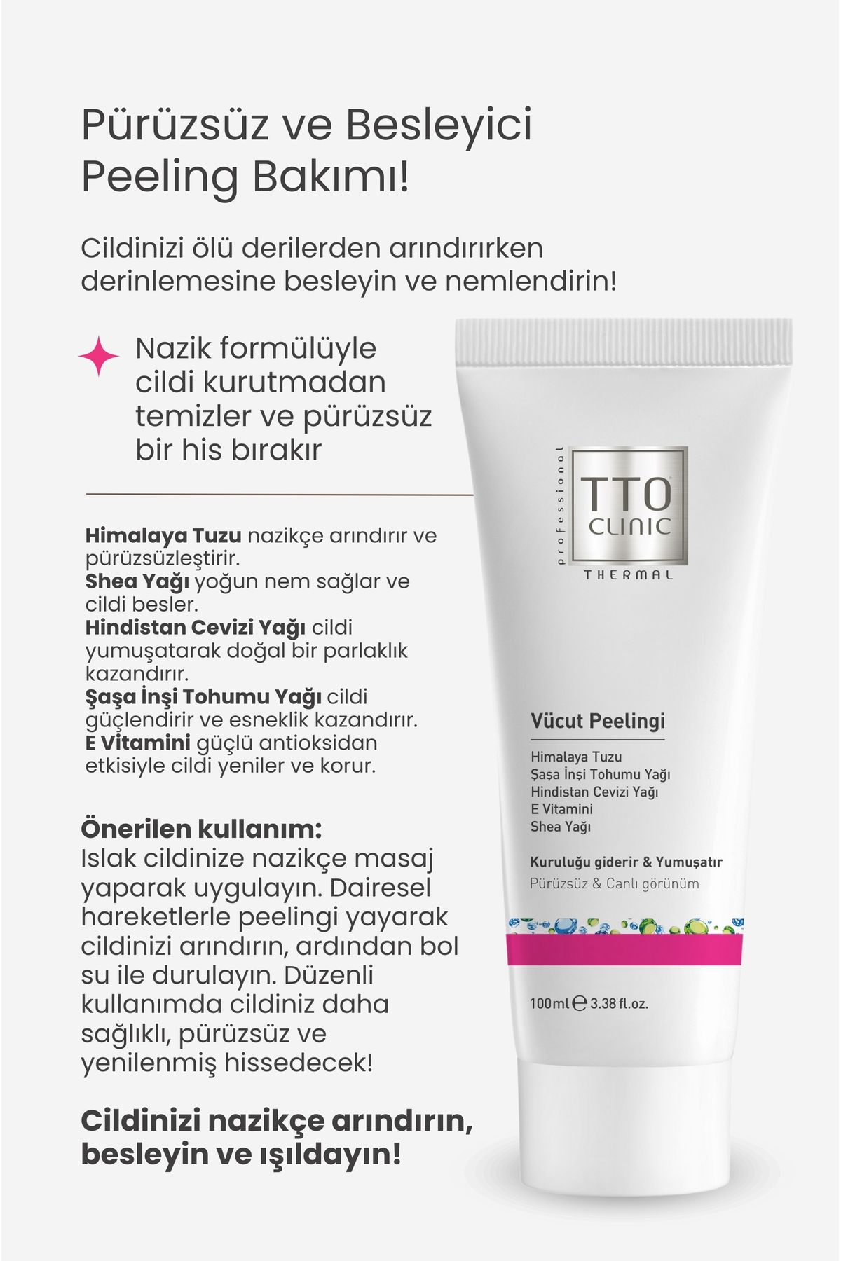 اسکراب بدن لایه برداری CLINUC بمب رطوبت 100 میل Tto