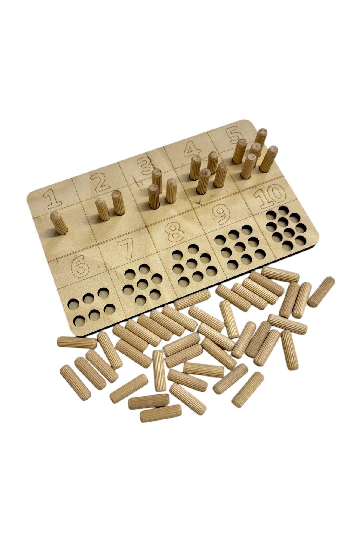 Mind of Toys Sayma Öğrenim Plakası, Çubuklarla Sayma, 1'den 10'a Kadar, Montessori Matematik Öğrenimi