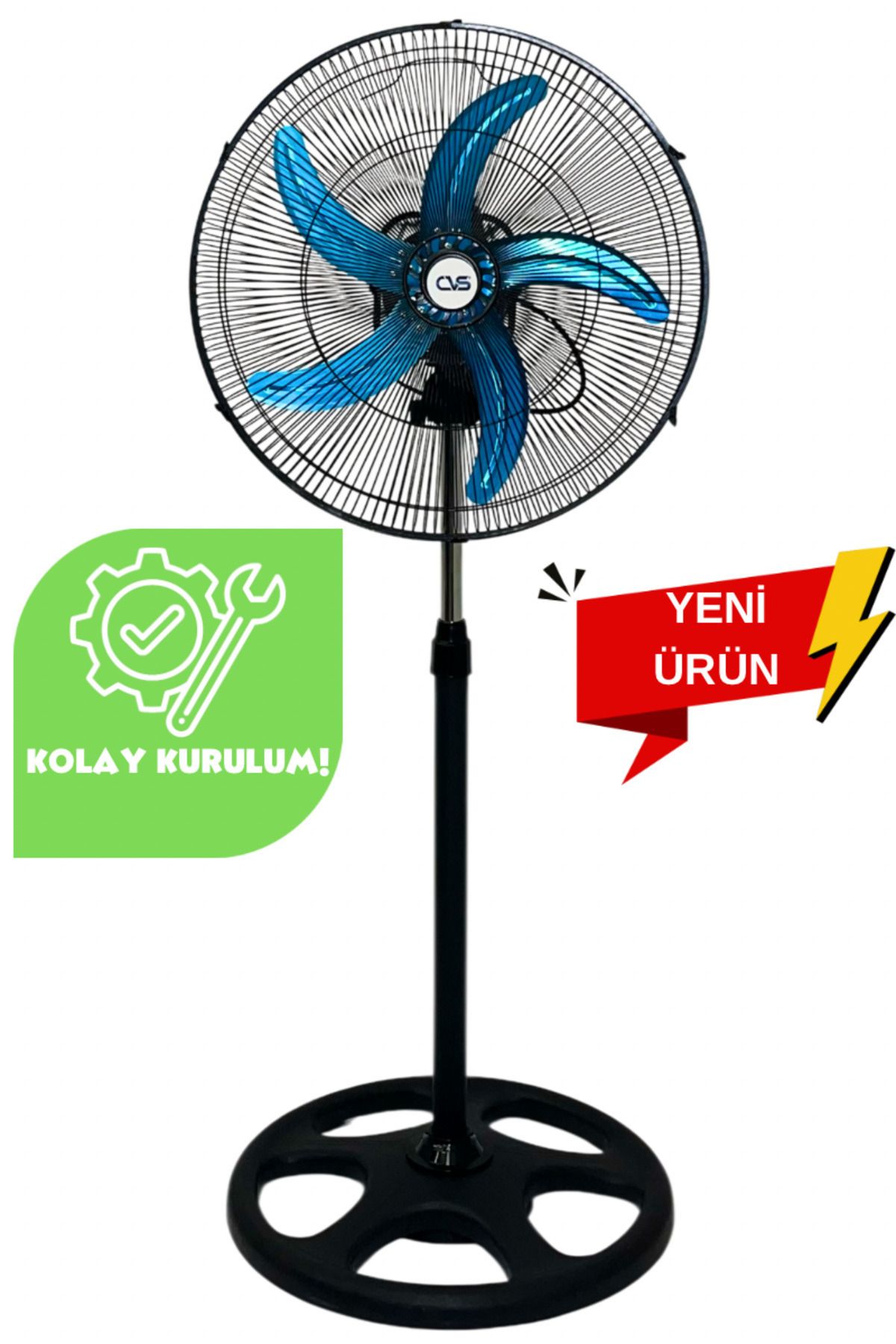 ALMEX Vantilatör 5 PERVANELİ SANAYİİ TİPİ 18" SAĞ SOL Salınım 3 FARKLI KULLANIM - 75w