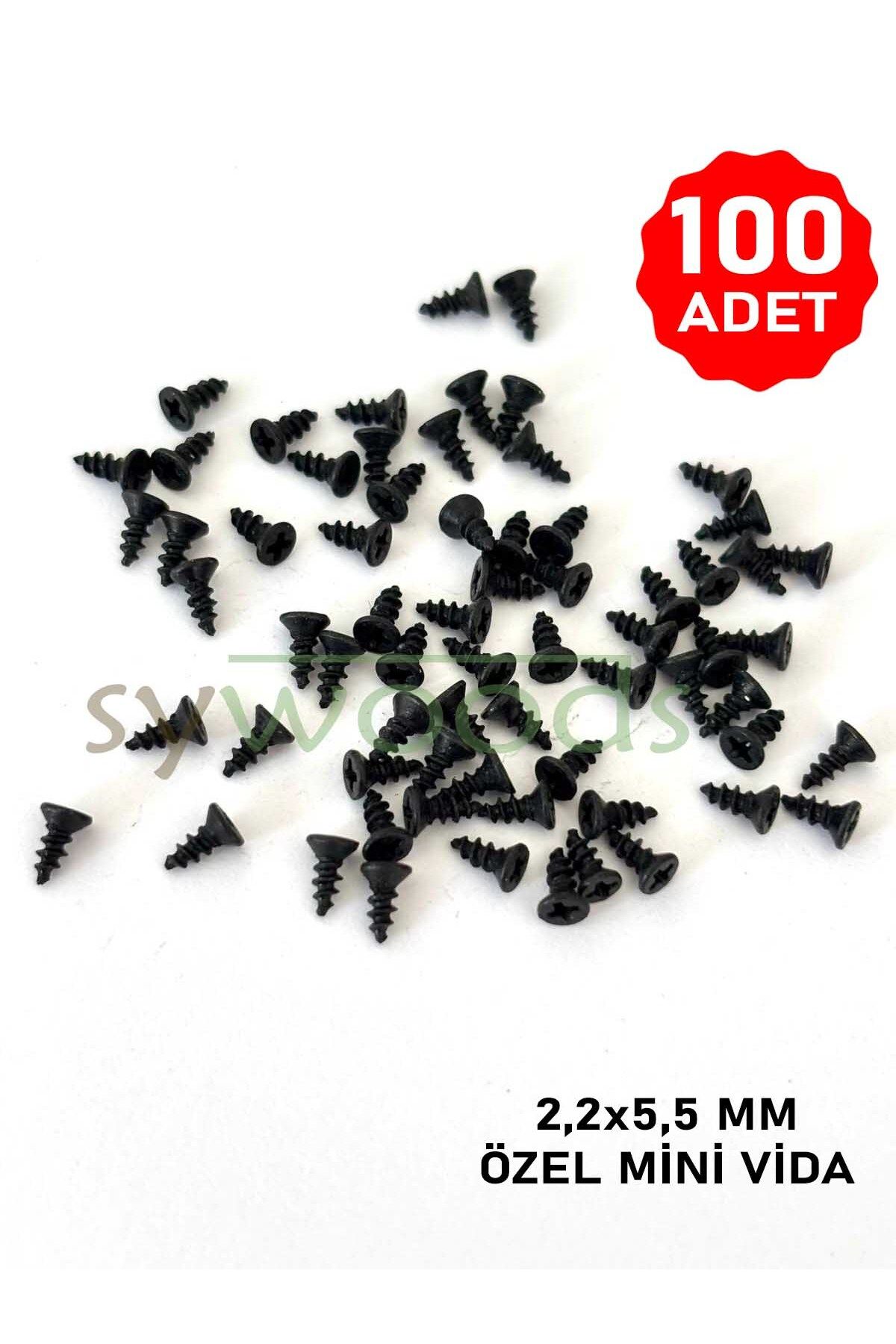 sywoods Mini vida 2.2x5.5 mm 100 adet siyah menteşe kilit hobi elişi elektronik vidası