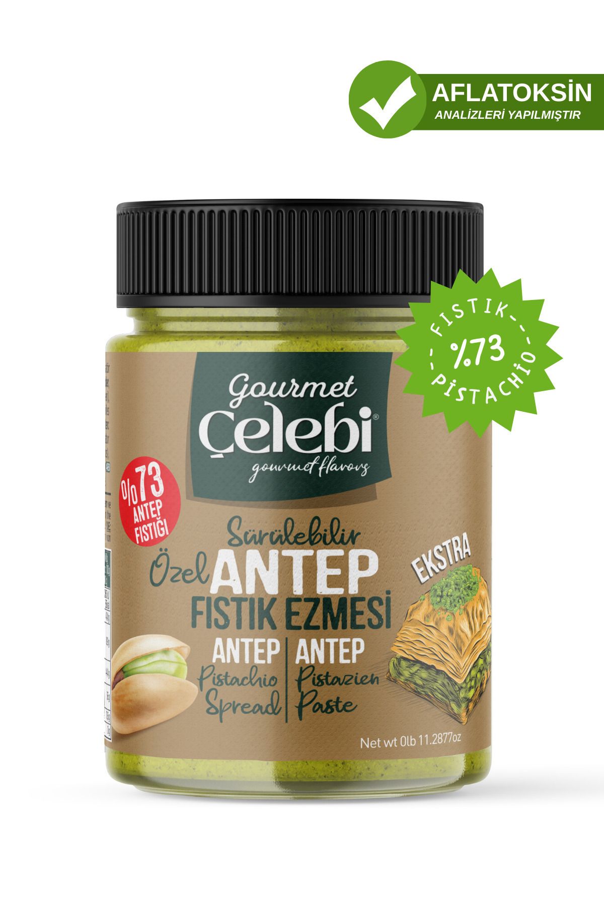 gourmet çelebi Antep Fıstık Ezmesi (%73) 320 Gr.