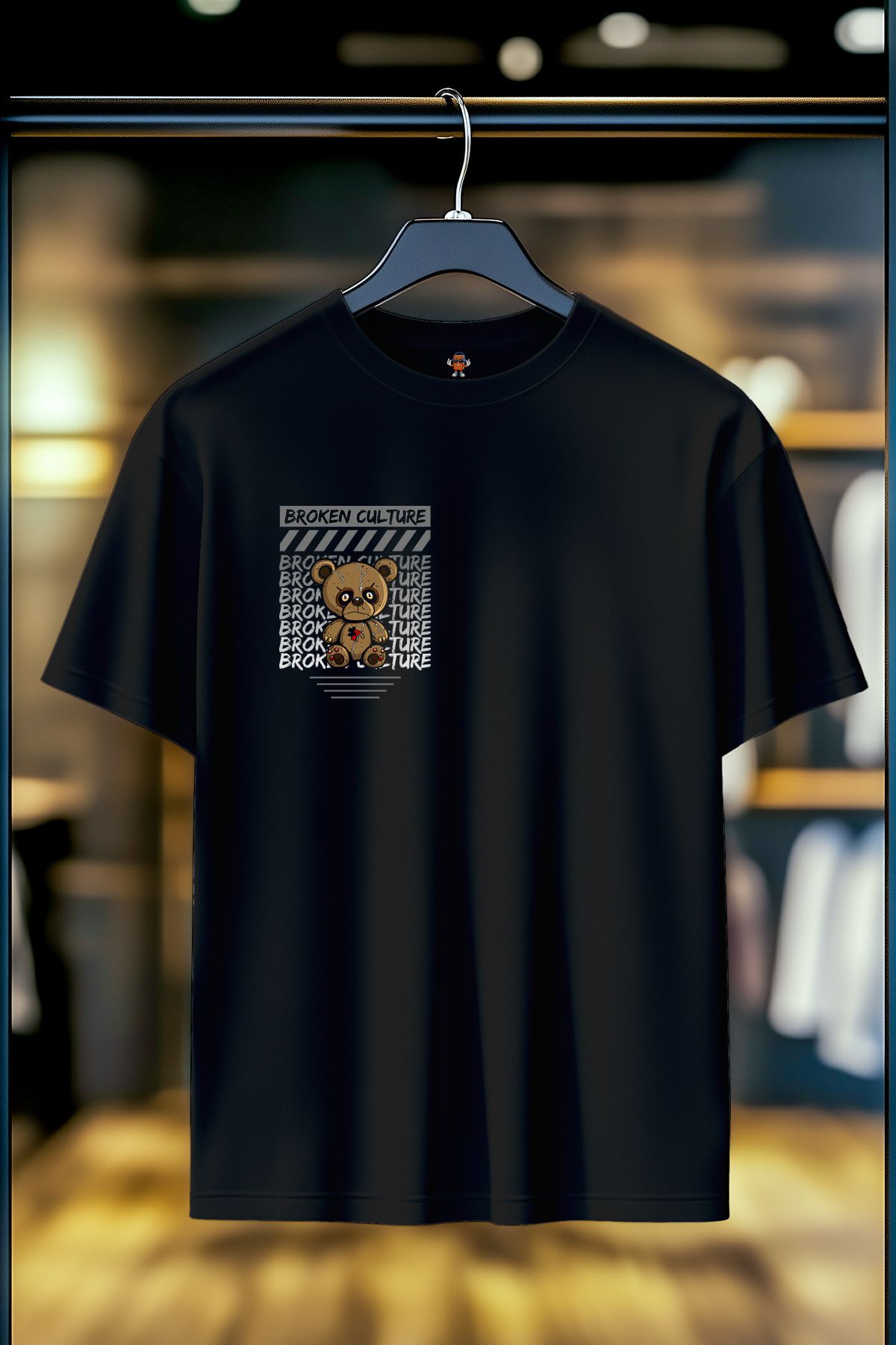 BookOrBook Broken Culture %100 Pamuk Premium Kalite Sırt Baskılı T-Shirt