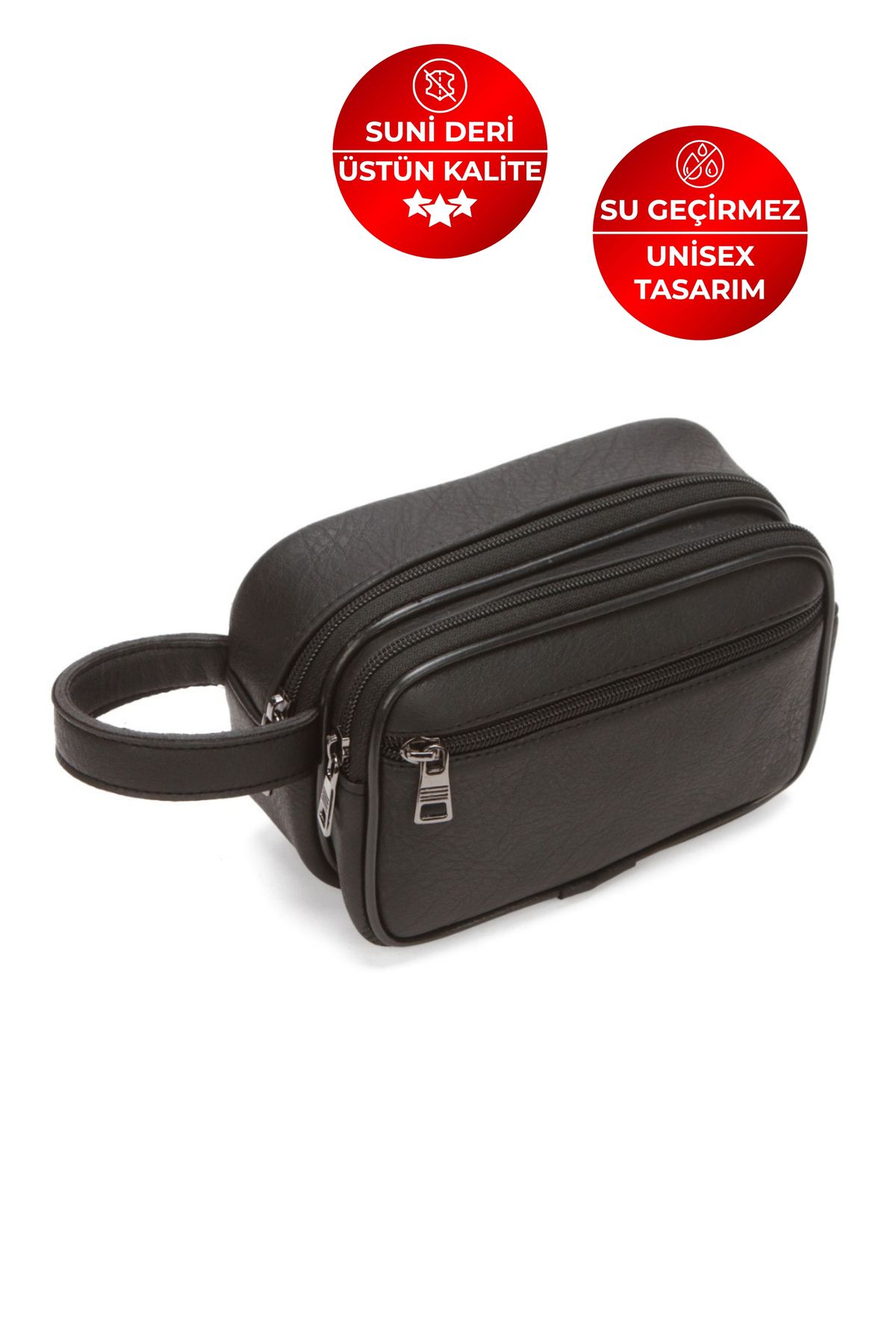 CERFF LEATHER CLUP Unisex Kaliteli Suni Deri & Üç Bölmeli Portföy & Clutch El Çantası