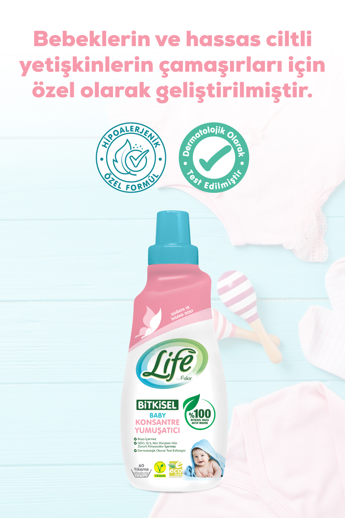 Life By Fakir %100 Bitkisel Bazlı Vegan Baby Sıvı Çamaşır Deterjanı Ve Yumuşatıcı Seti, %100 Doğal Temizlik fotoğrafı 5 (önizleme)