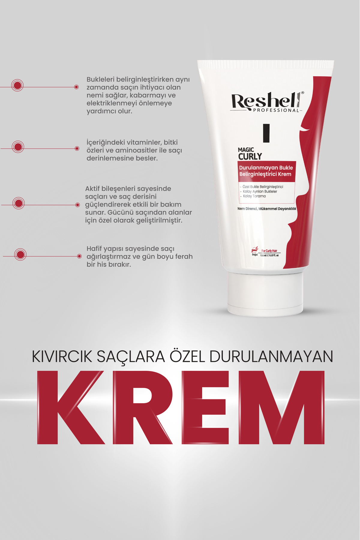 Durulanmayan Bukle Belirginleştirici Saç Bakım Kremi 150 ml — R-2013 — تصویر 2 از 7