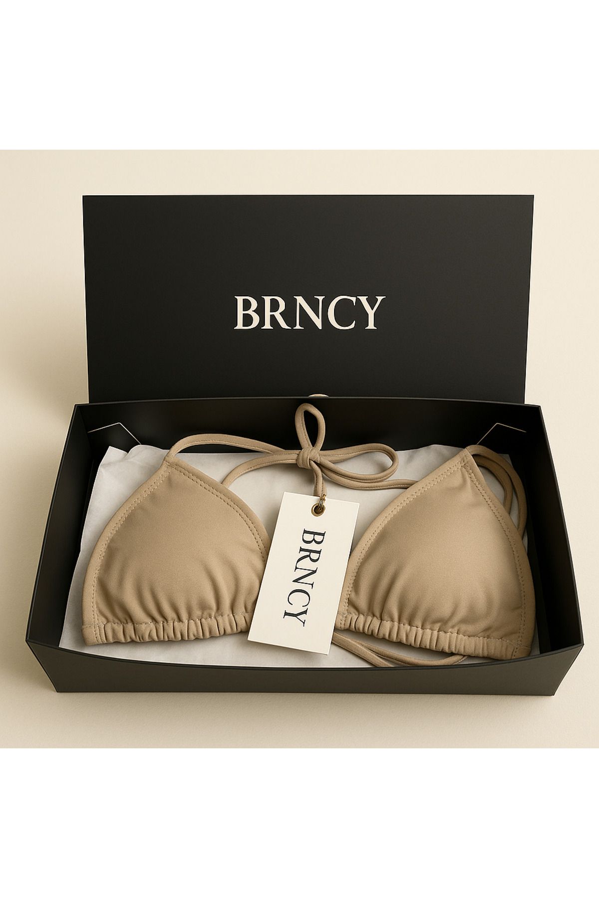 BRNCY-Mink Triangle Bikini Set Adjustable Tie Top and Bottom 6