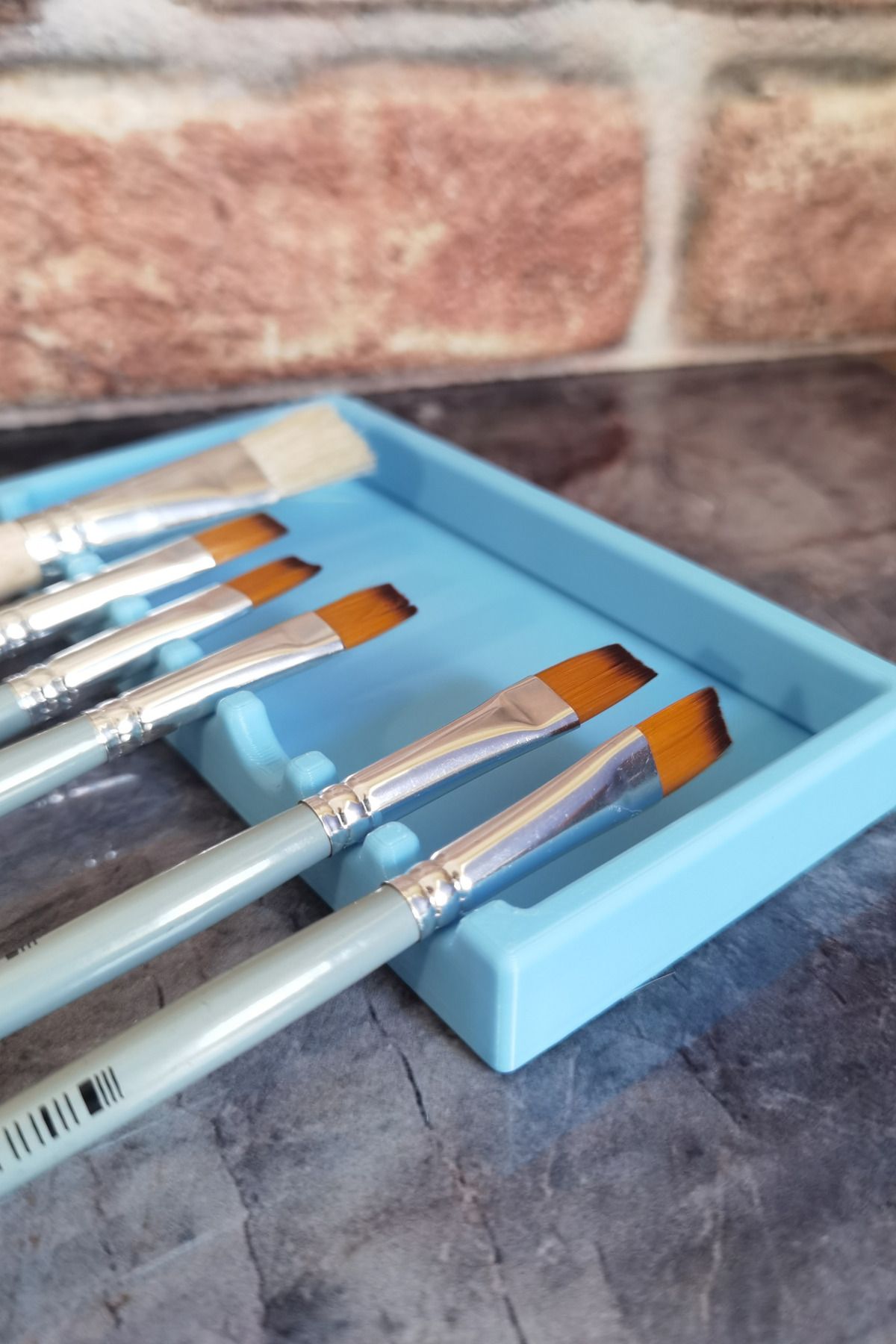 expreshediye Tepsili Modern Resim / Suluboya Fırçası Standı / Fırça Tutucu