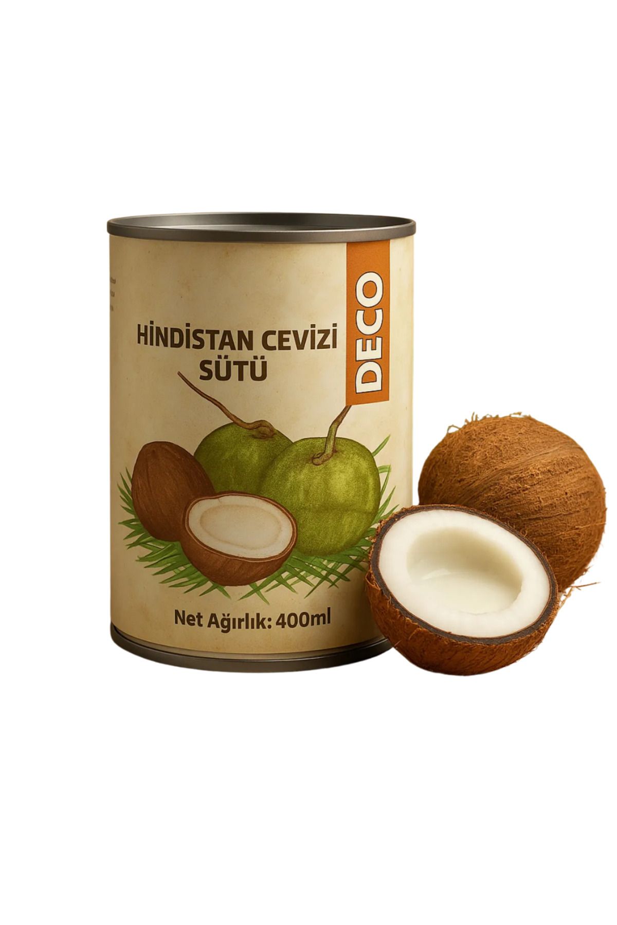 DECO Hindistan Cevizi Sütü 400 ml – Doğal Ve Katkısız Bitkisel Süt Alternatifi
