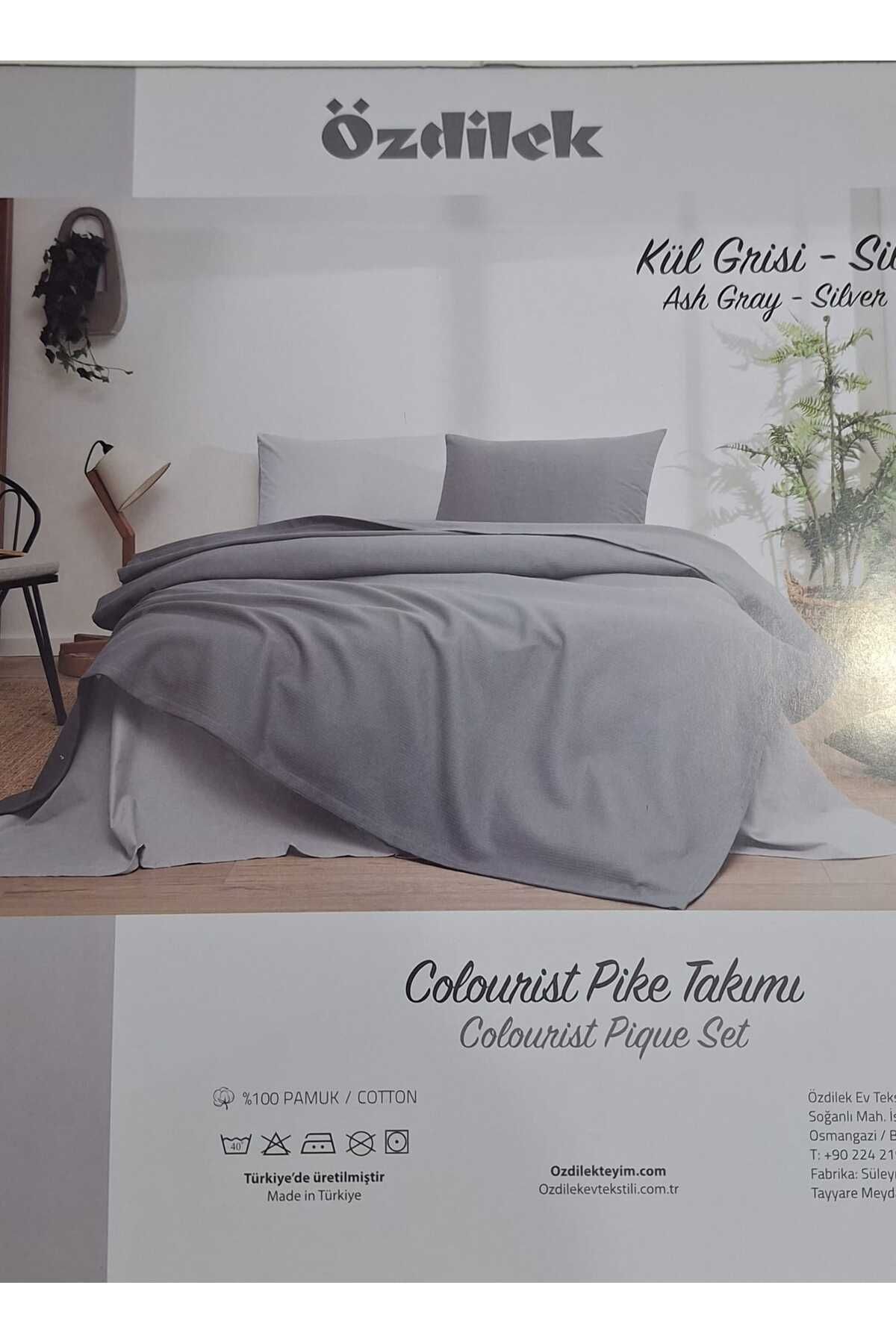 Özdilek Colourist Kül Gri-Silver Tek Kişilik Pike Takımı
