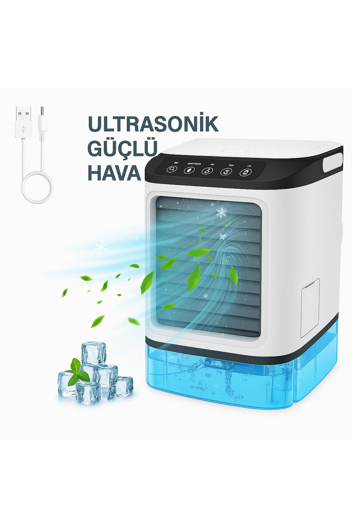 electroawm Ultrasonik Soğutmalı Mini Klima Fanı – Güçlü Serinletici Etki, Sessiz ve Taşınabilir Tasarım