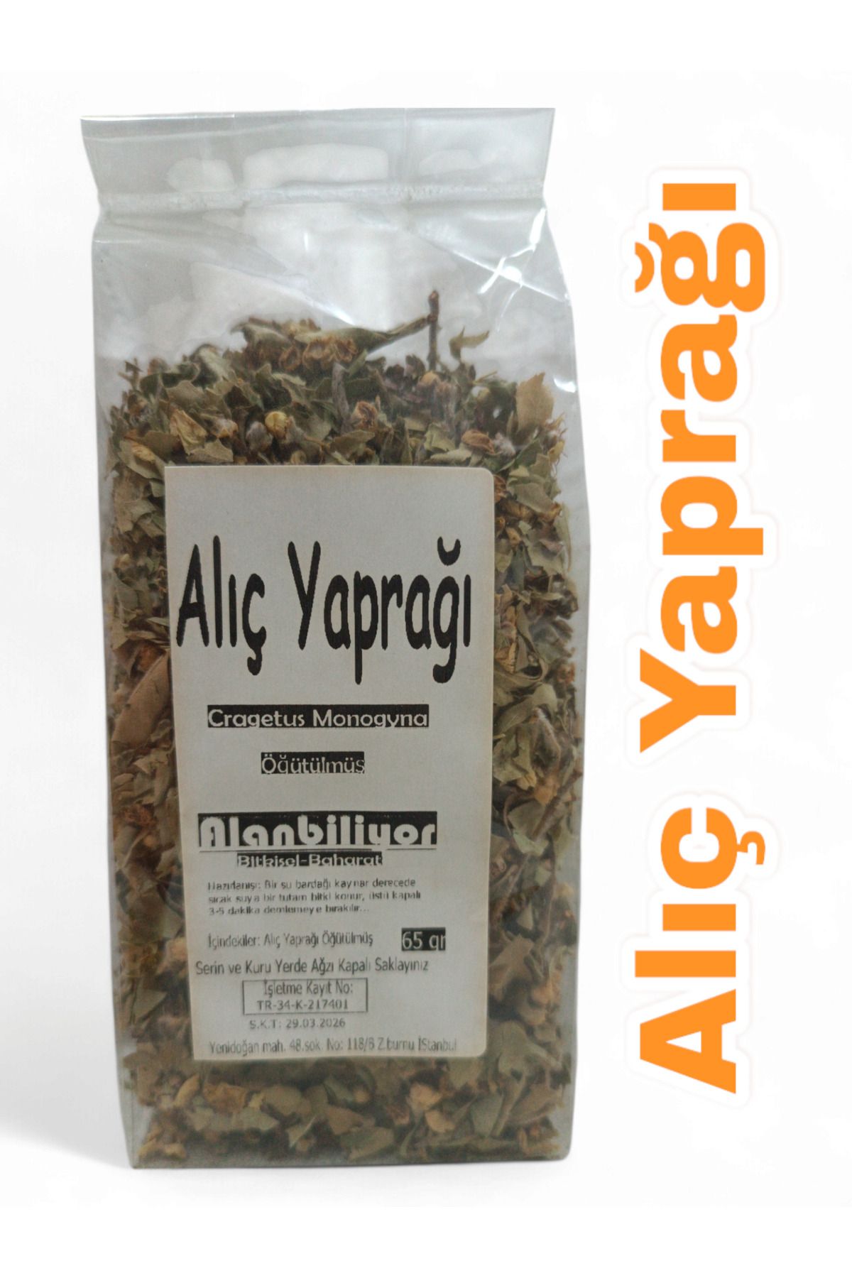 Alanbiliyor Alıç Yaprağı 65 gr Doğal Kurutulmuş