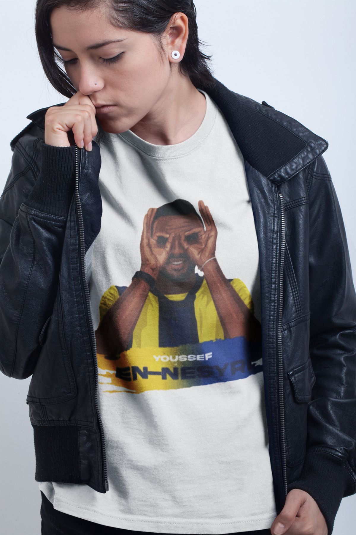 Biy Store Youssef En-Nesyri fotograf forma baskılı unisex kadın erkek kısa kollu tişört t-shirt