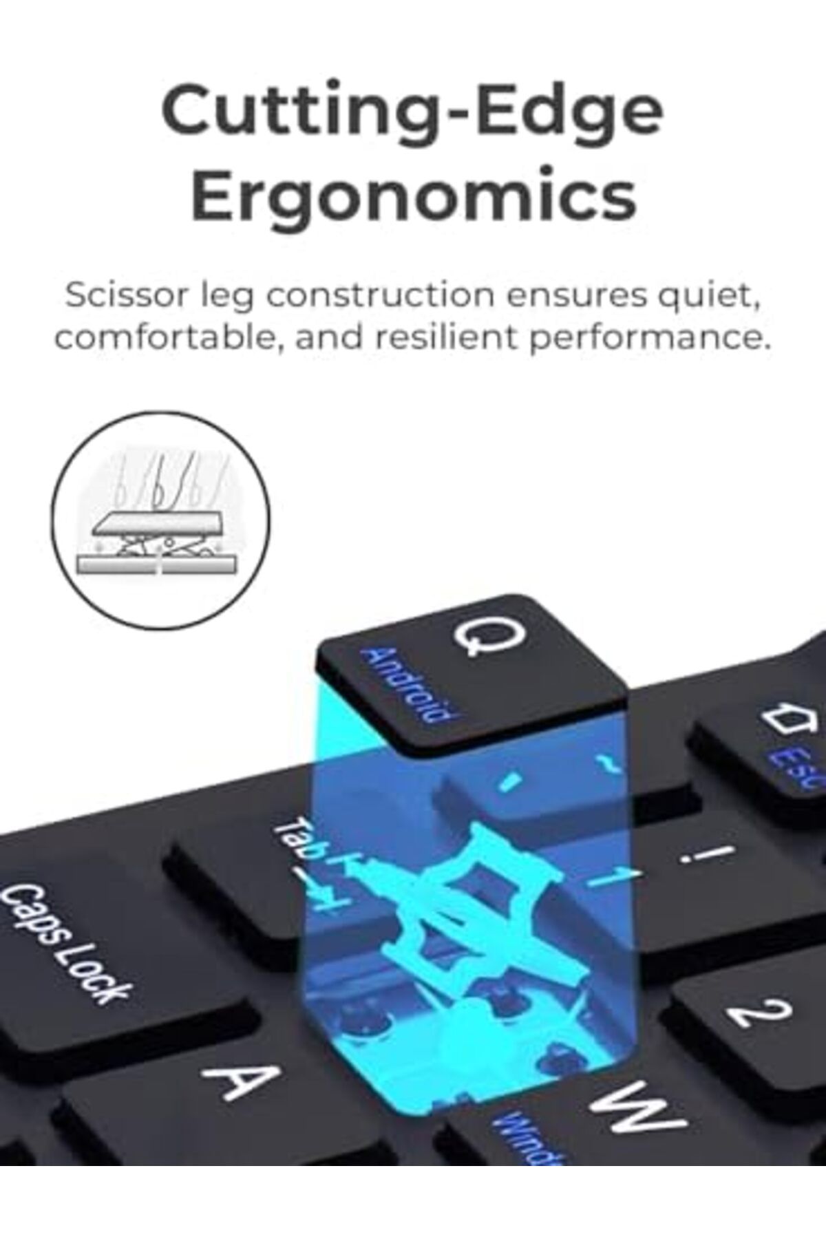 Glassology-Universal Black Wireless Keyboard And Mouse Combo With Dual-language Support 4