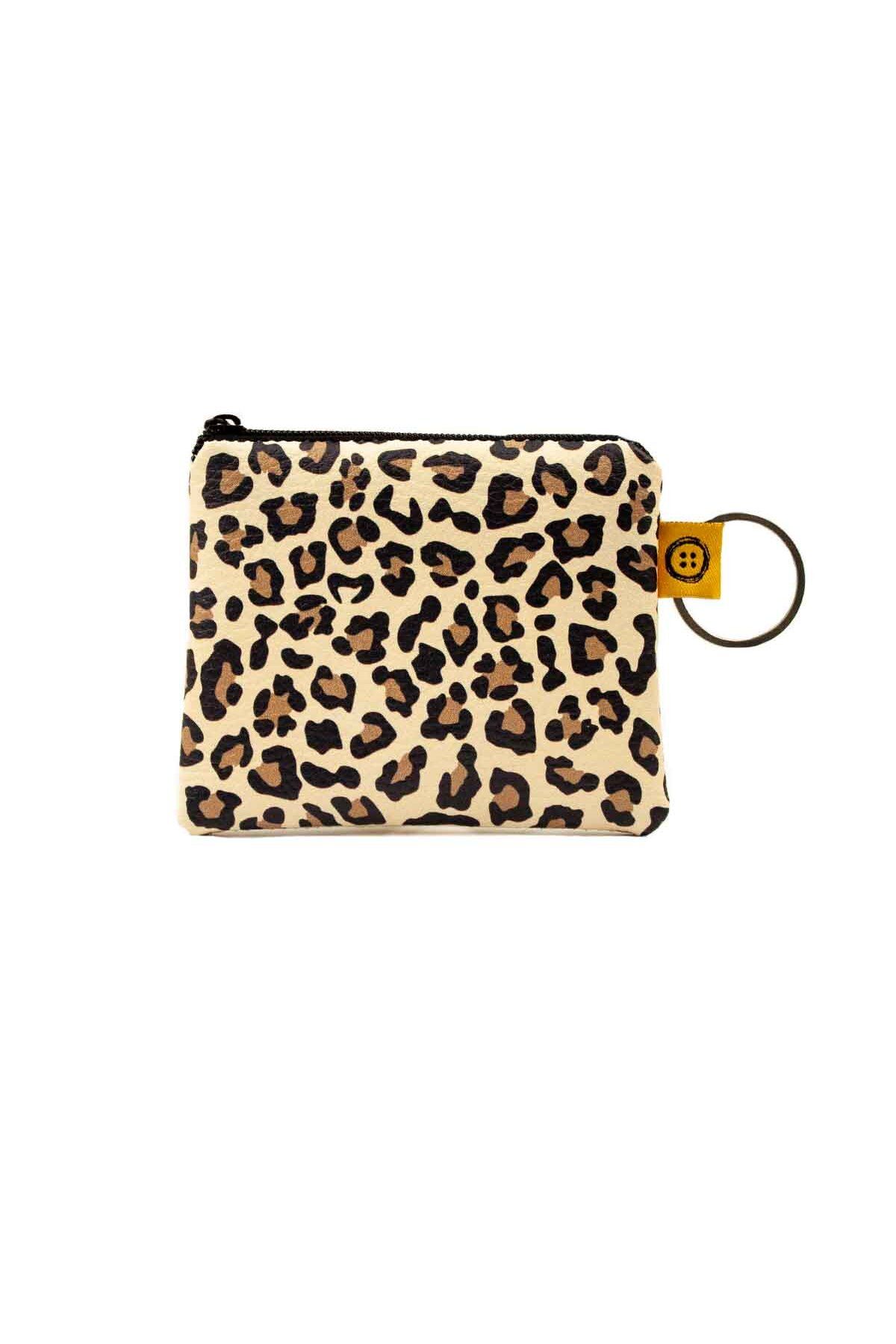 PALTO TASARIM Leopar Desen Baskılı Bozuk Para Cüzdanı