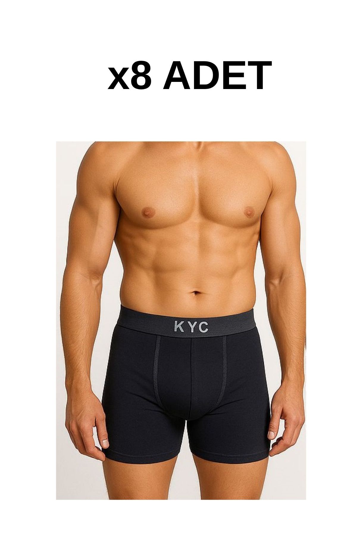 Kyc Shopping 8 Adet Siyah Likralı Pamuklu Boxer