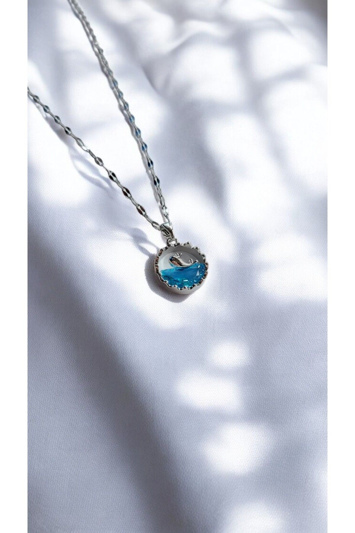 NOVA JEWELLERY Zirkon Taşlı Paslanmaz Çelik Kolye |STEEL NECKLACE