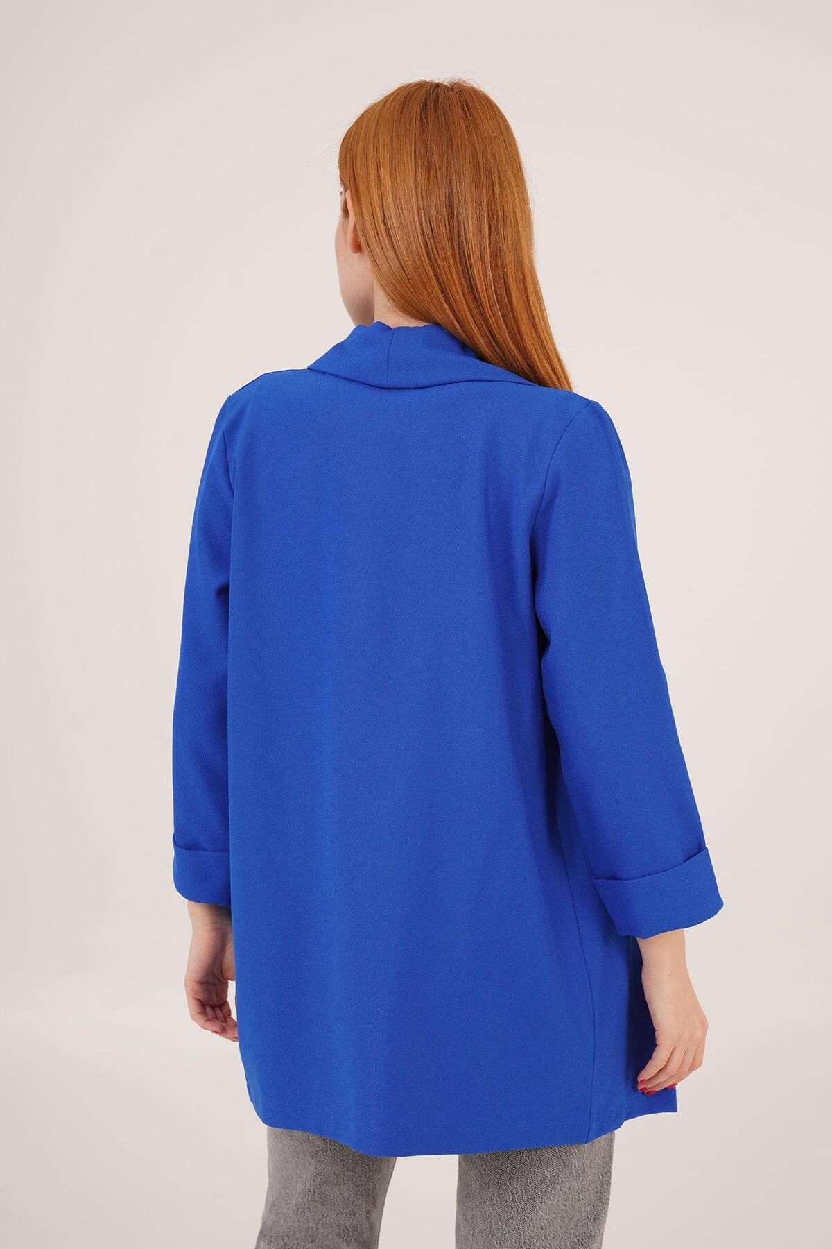 Castivo Fashion Kol Katlama Dikiş Detaylı Yazlık Blazer Ceket