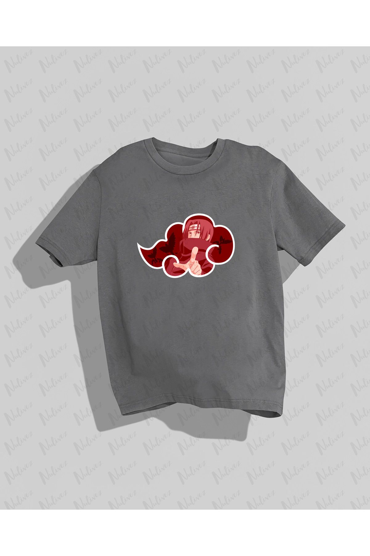 Nulivez Sasuke Uchiha Tasarımı Baskılı Yüksek Kalite Kompakt Unisex Oversize T-Shirt