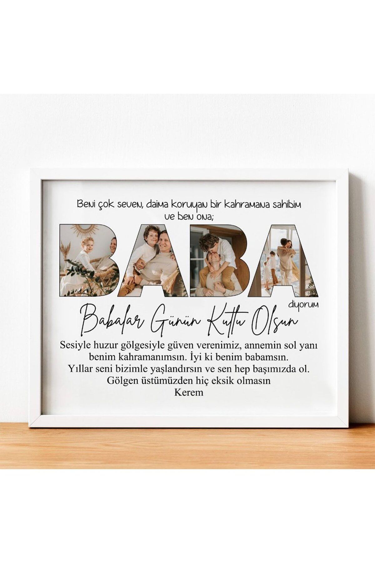 ÇELİKLER HEDİYE Kişiye Özel Baba Çerçevesi Dede Eşe Hediye Babalar Günü Hediye Seti Babalara Hediye