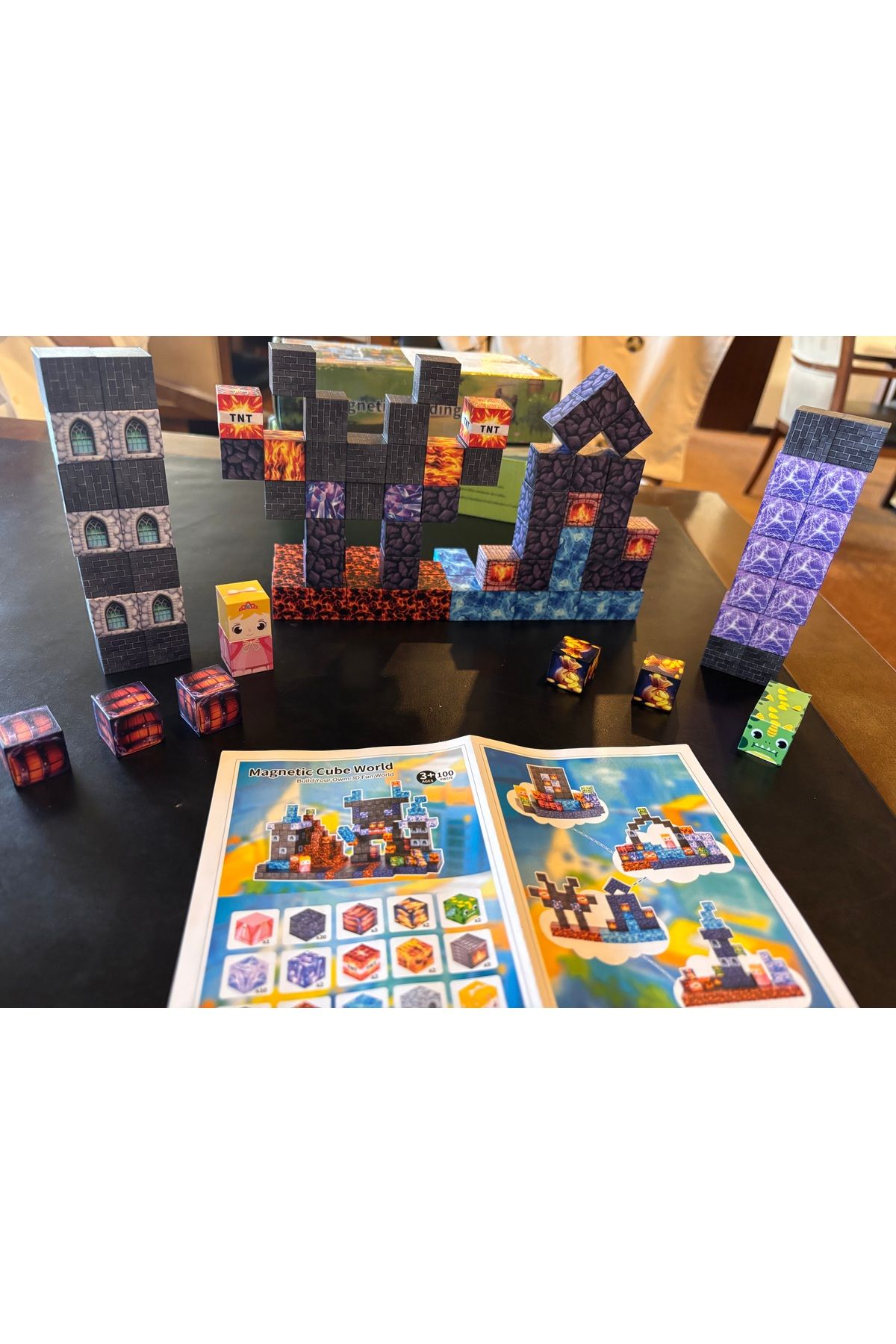ToyznKidz Manyetik Küp Blok Mekanik Temalı Yapı Taşı 100 Parça