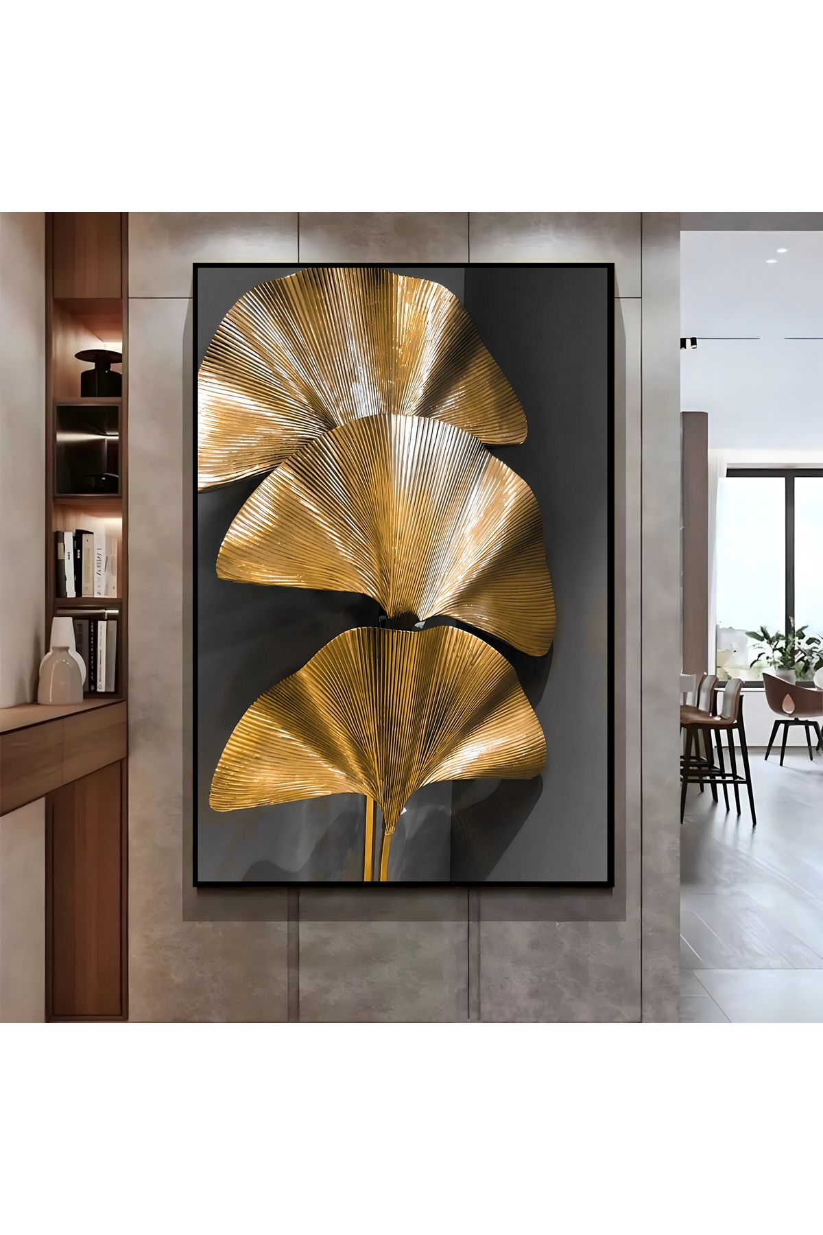 Harikabirev HARİKABİREV| GOLD YAPRAK MODELİ ( CKD-094) |ÇERÇEVELİ KANVAS TABLO CKDİKEY