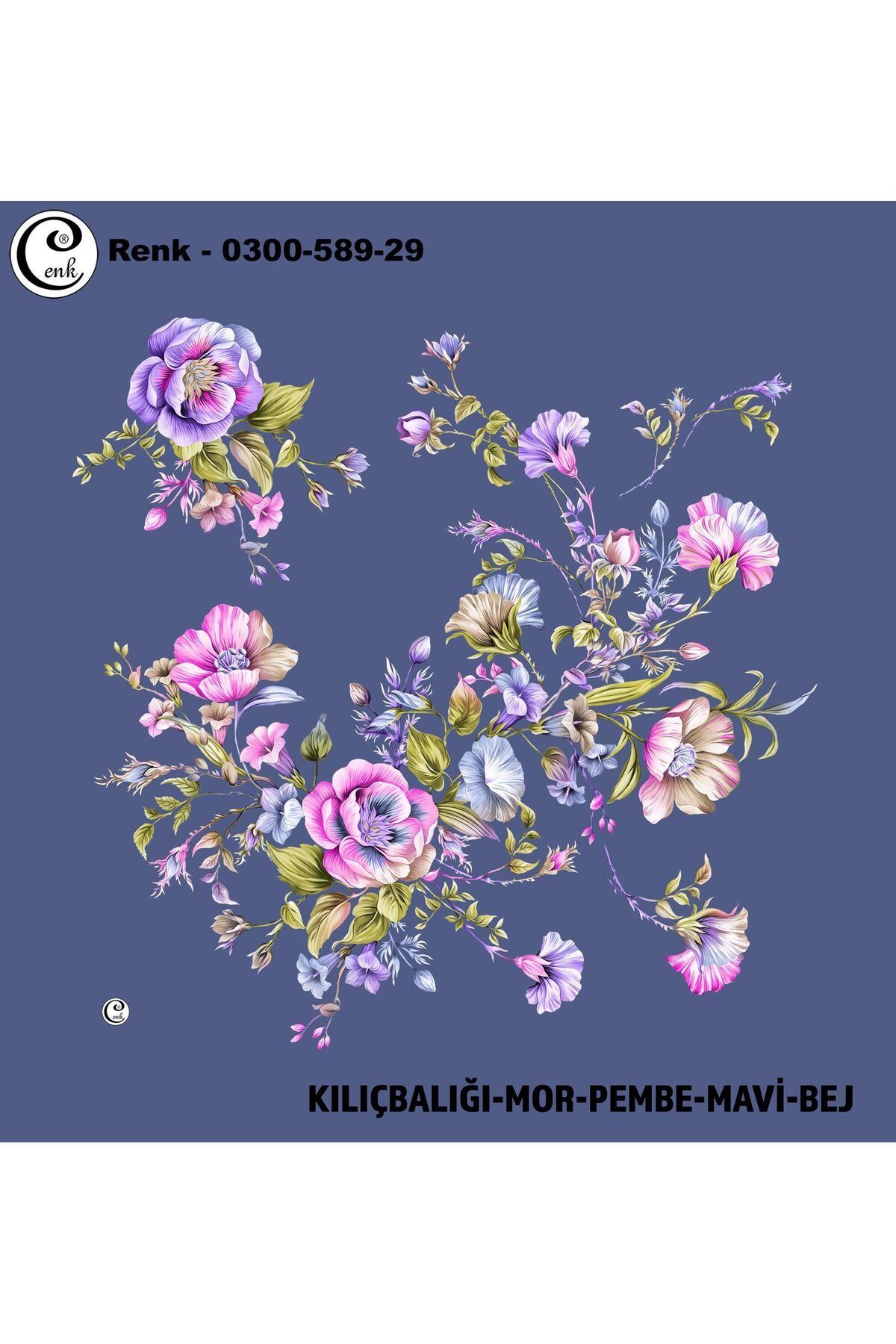 Cenk Desenli Oyalık Yazma - 0300-589