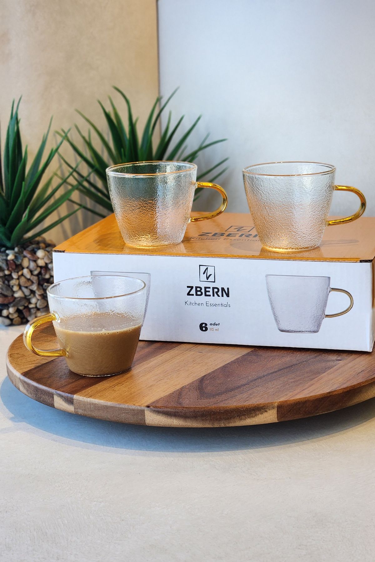 ZBERN 110 ML ÇAY KAHVE ESPRESSO CAM BARDAK FİNCAN