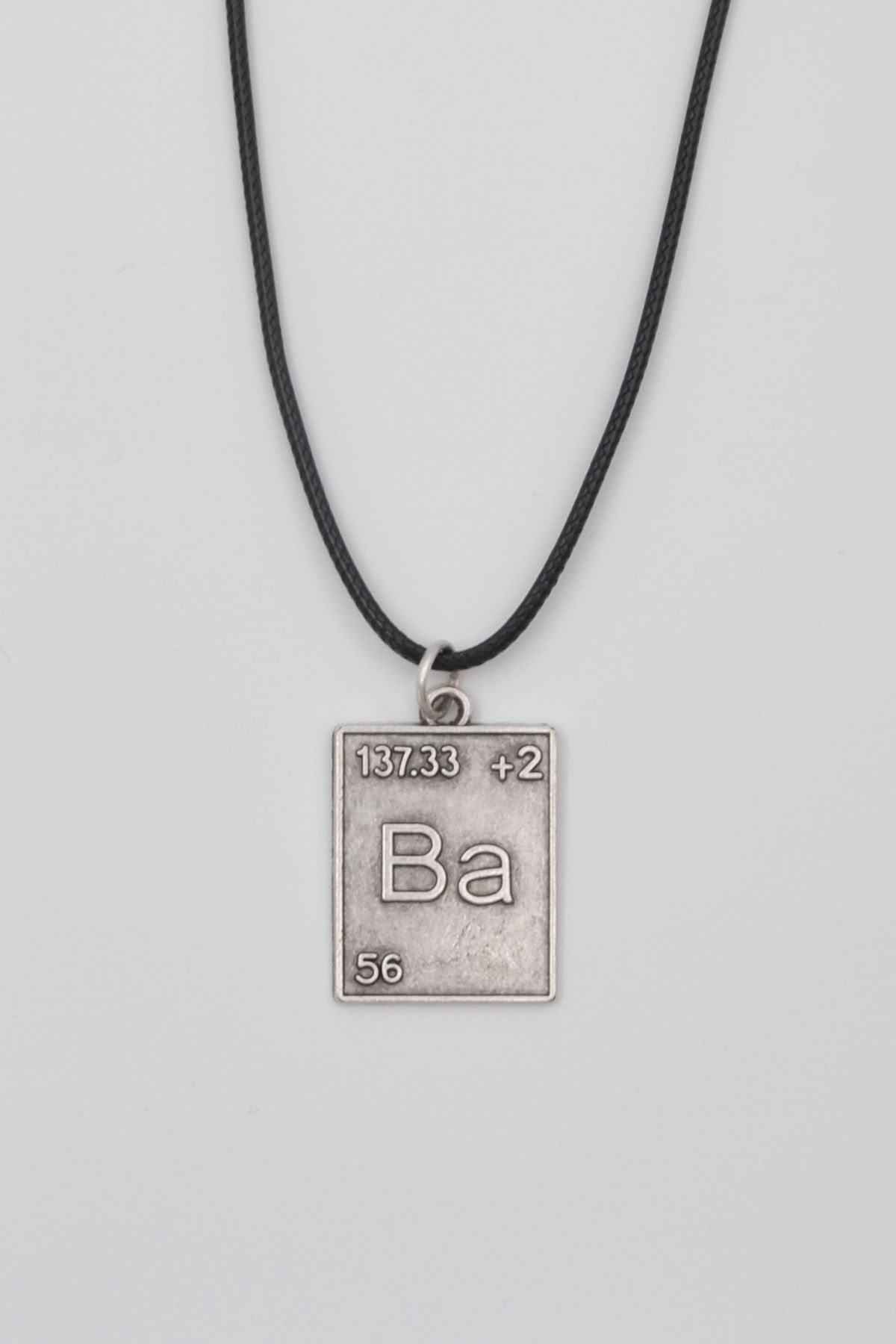 Bu Farklı Breaking Bad Ba Element Kolye - PU Deri İp Zincirli Unisex Gümüş Kaplama - 60 cm