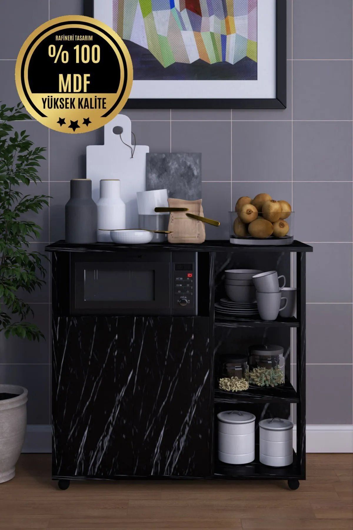 DEKORFİM Alya MDF Çok Amaçlı Dolap Mutfak Dolabı Kiler Dolabı