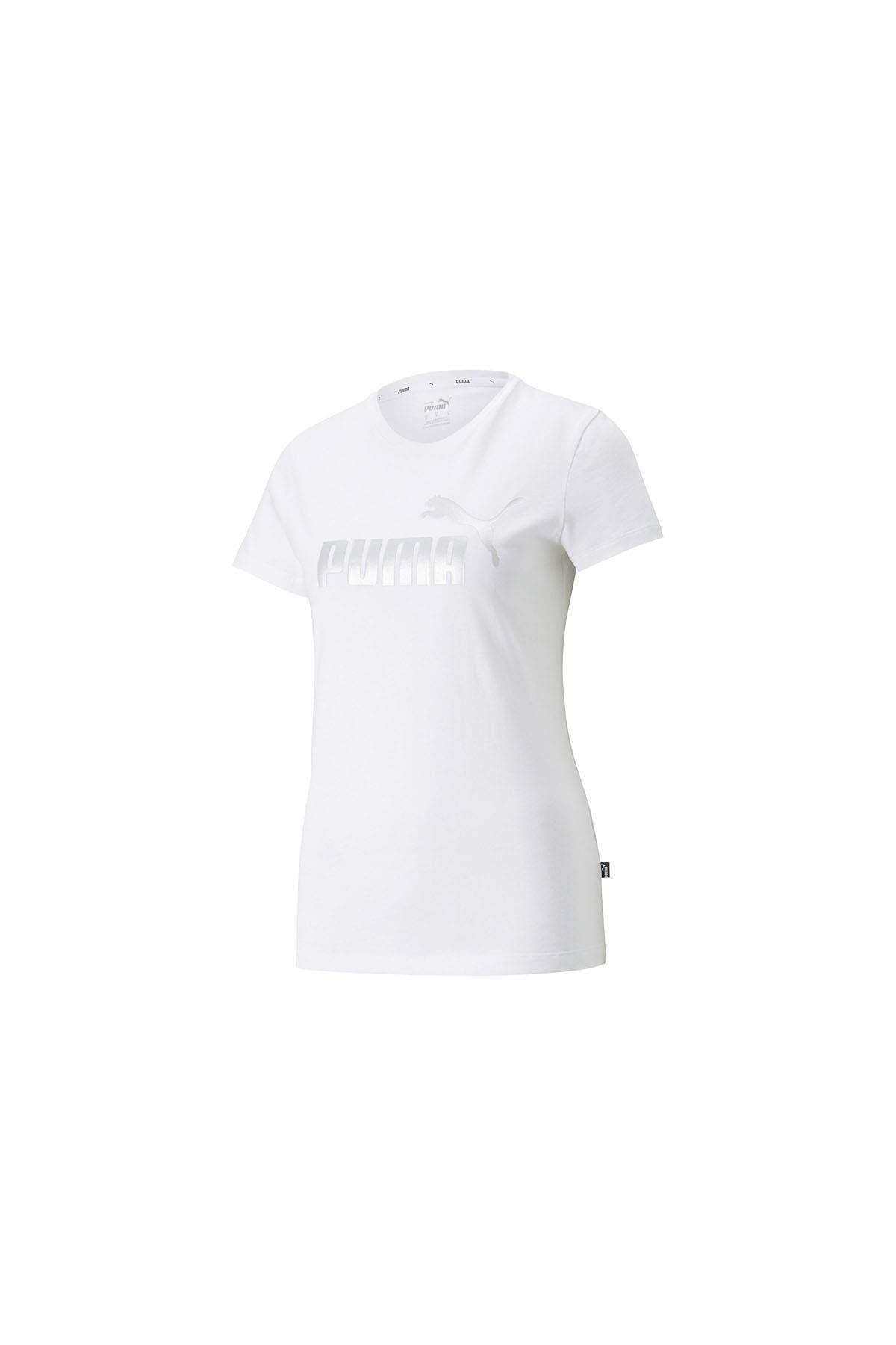 Puma ESS+ METALLIC LOGO TEE Giyim Kadın
