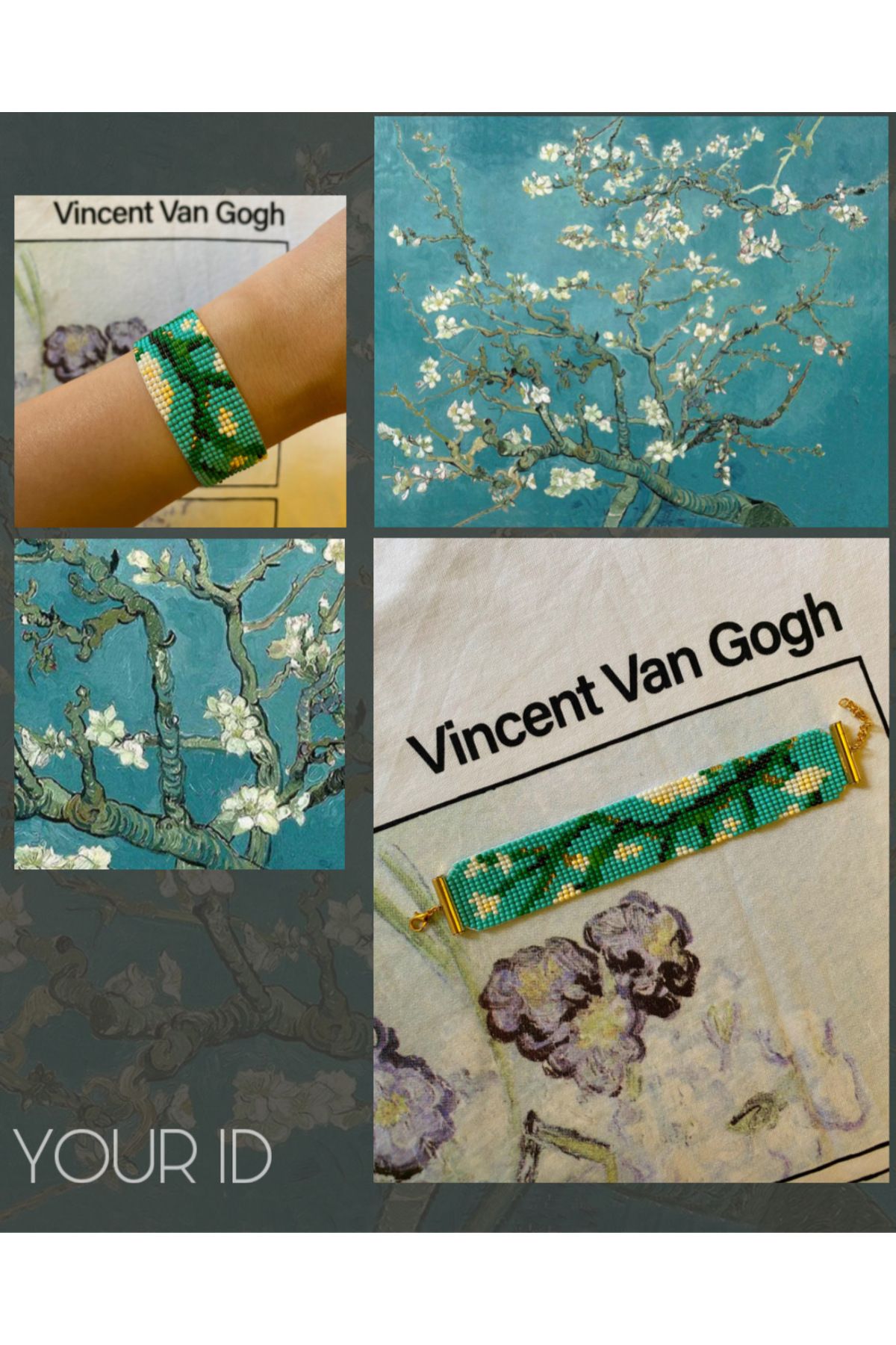 onlinetakıtasarım Van Gogh Çiçek Açan Badem Ağacı Bileklik