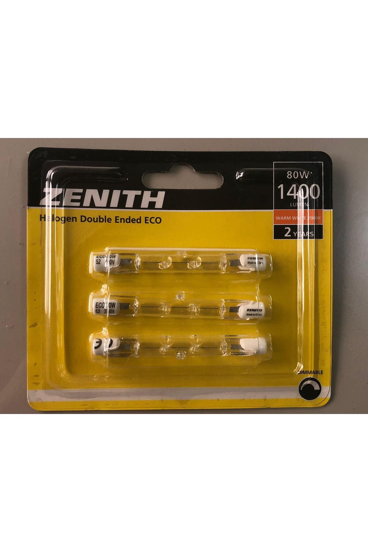 ZENİTH 3 ADET ZENİTH ÇUBUK HALOJEN LAMBA 80W 1400 LÜMEN 78mm