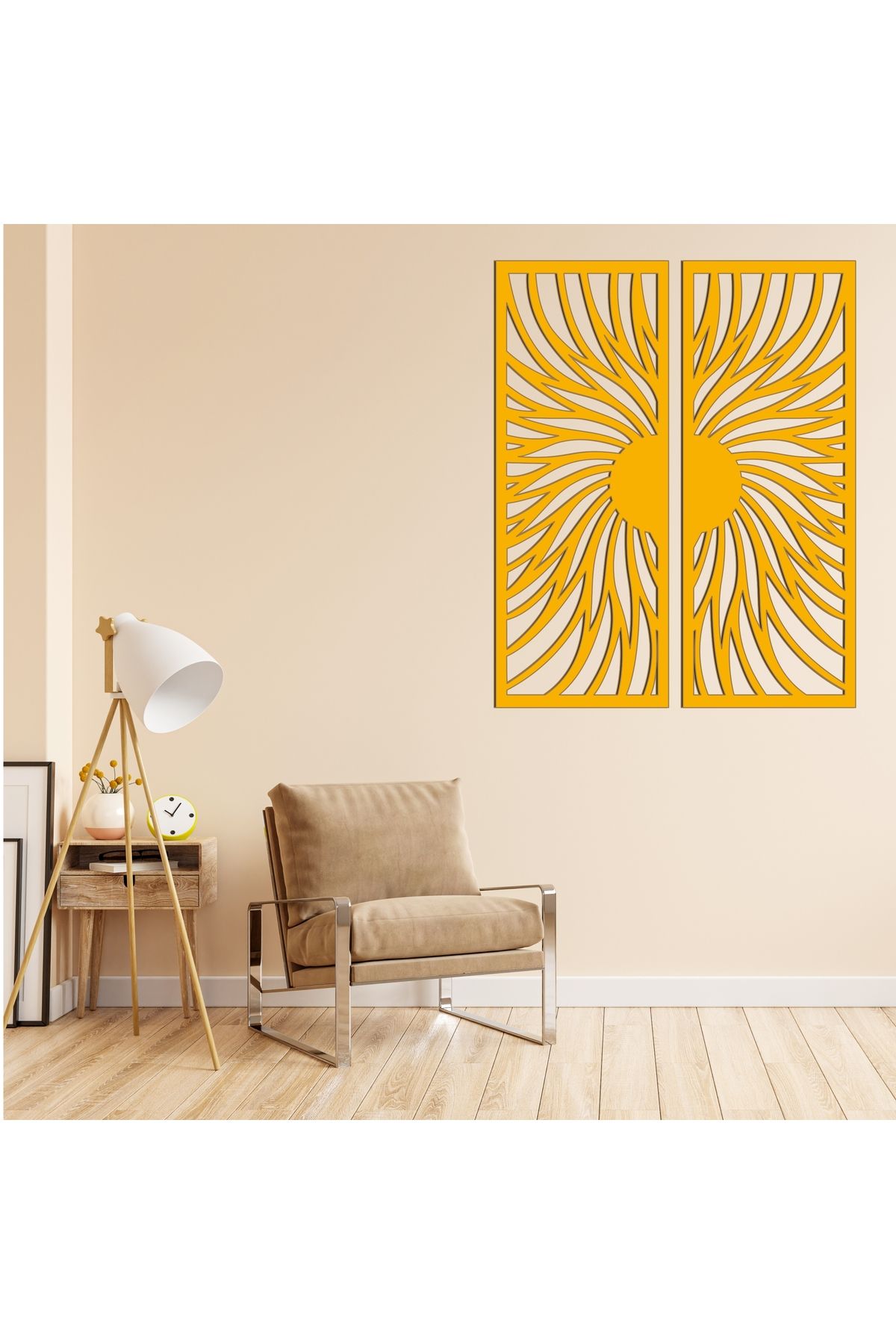 Grand Fine Art Çerçeve Görünümlü İki Parça Renkli MDF Panel Tablo