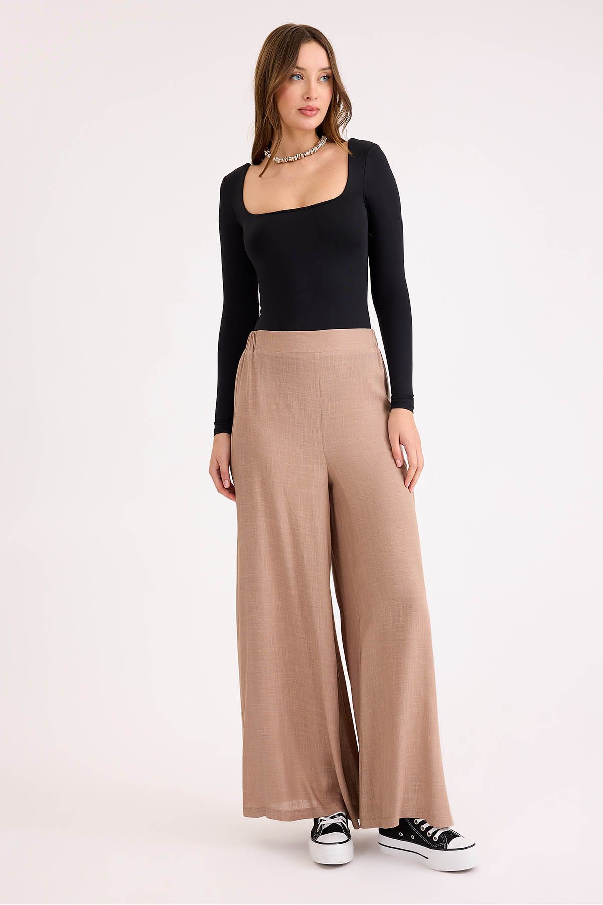 Vitrin-Viscose Linen Casual Trousers with Elastic Back 2
