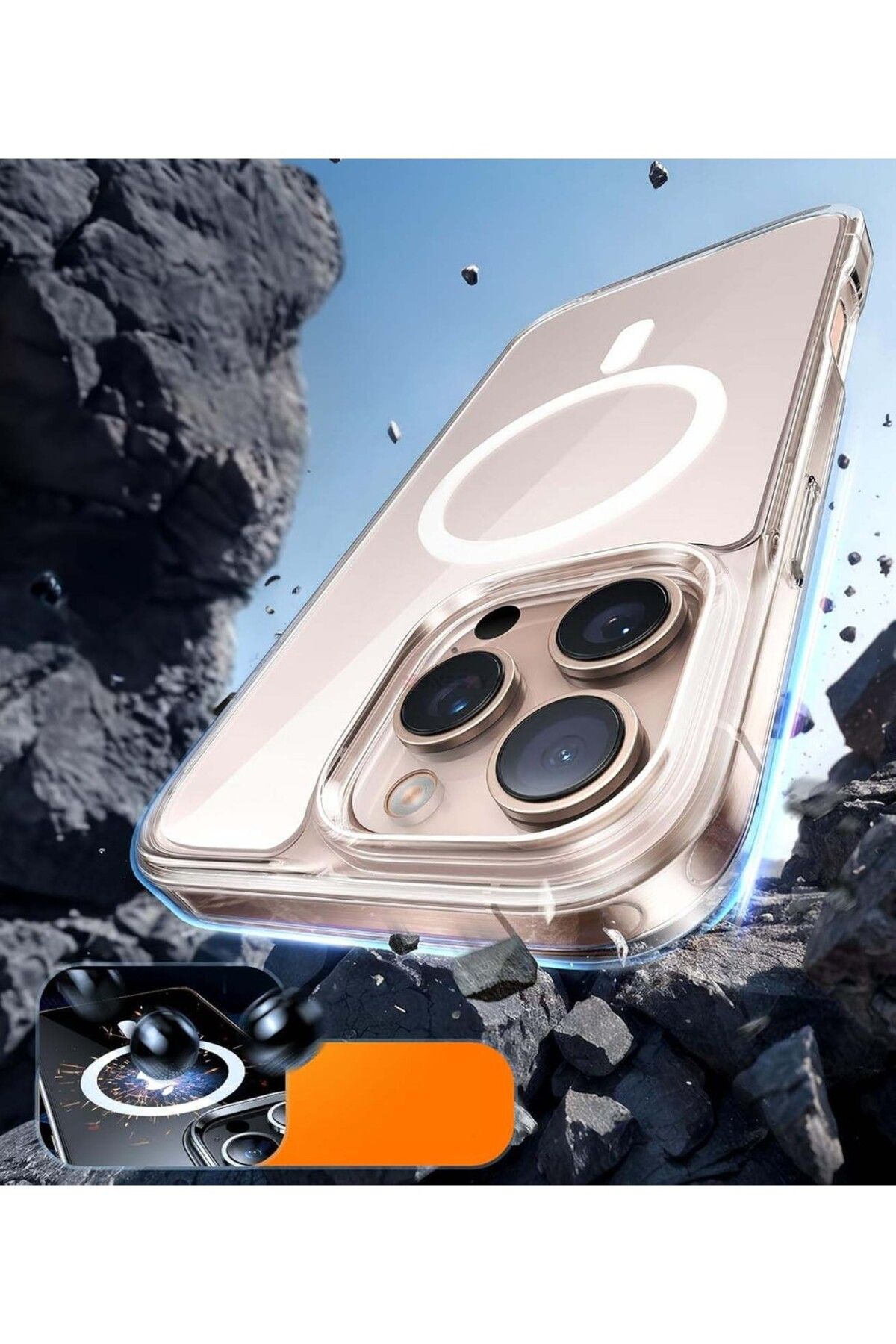 EİMA Apple iPhone 11 Uyumlu Magsafe Manyetik Wireless Kablosuz Şarj Destekli Sert Silikon Şeffaf Kapak