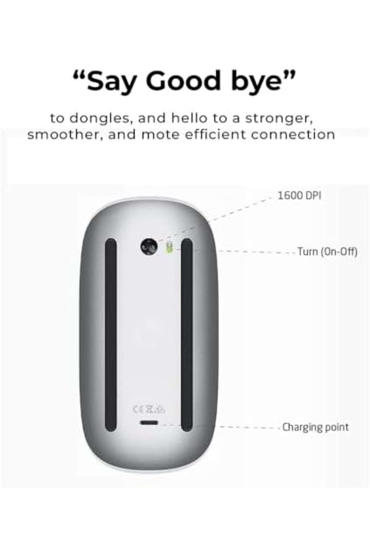 Glassology-Magic Mouse - White Multi-Touch Surface Rechargeable Wireless Touch Scroll Optical Mouse 7