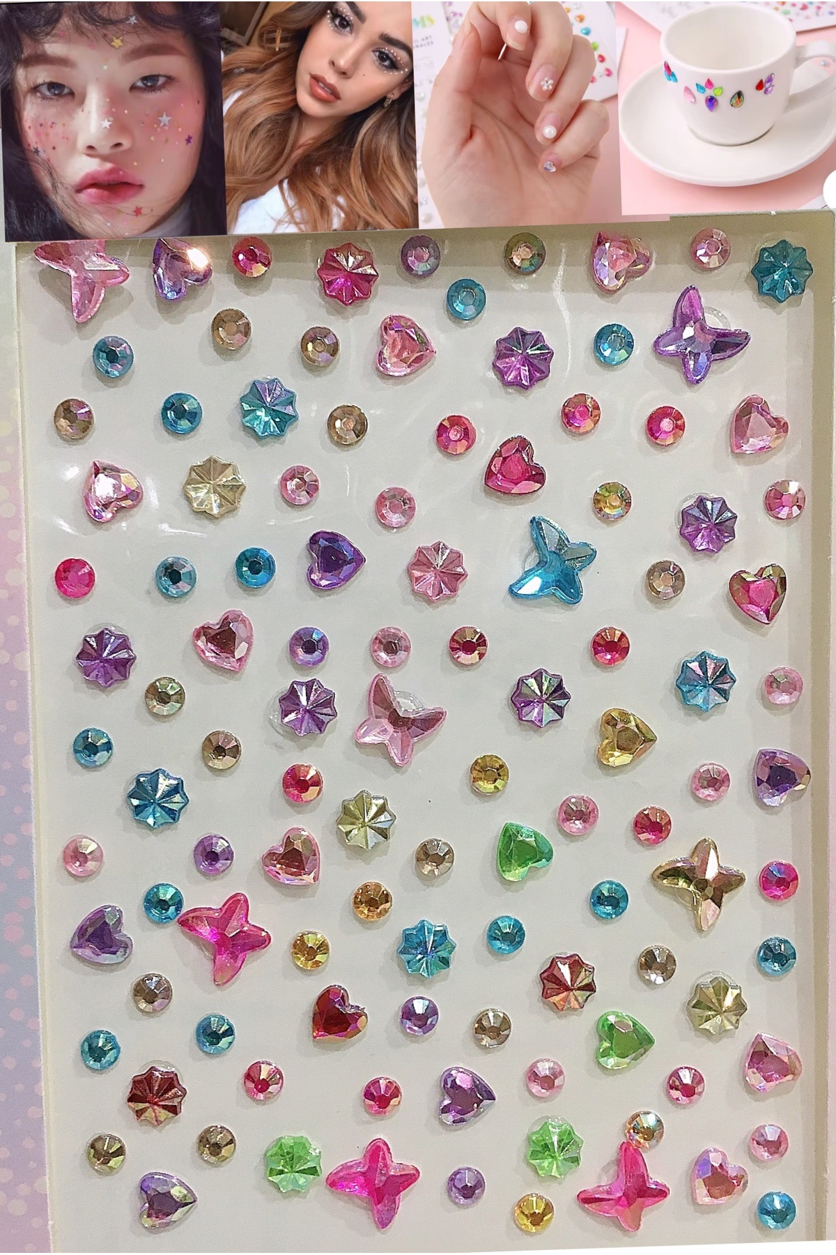 NEW HİLL Yüz,vücut,tırnak,saç ve aksesuarlar için kaliteli sticker-paketinde100 adet