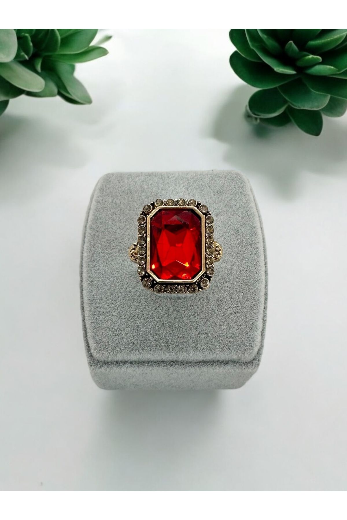 FUYA JEWELLERY Kristal Renkli Taşlı Yüzük