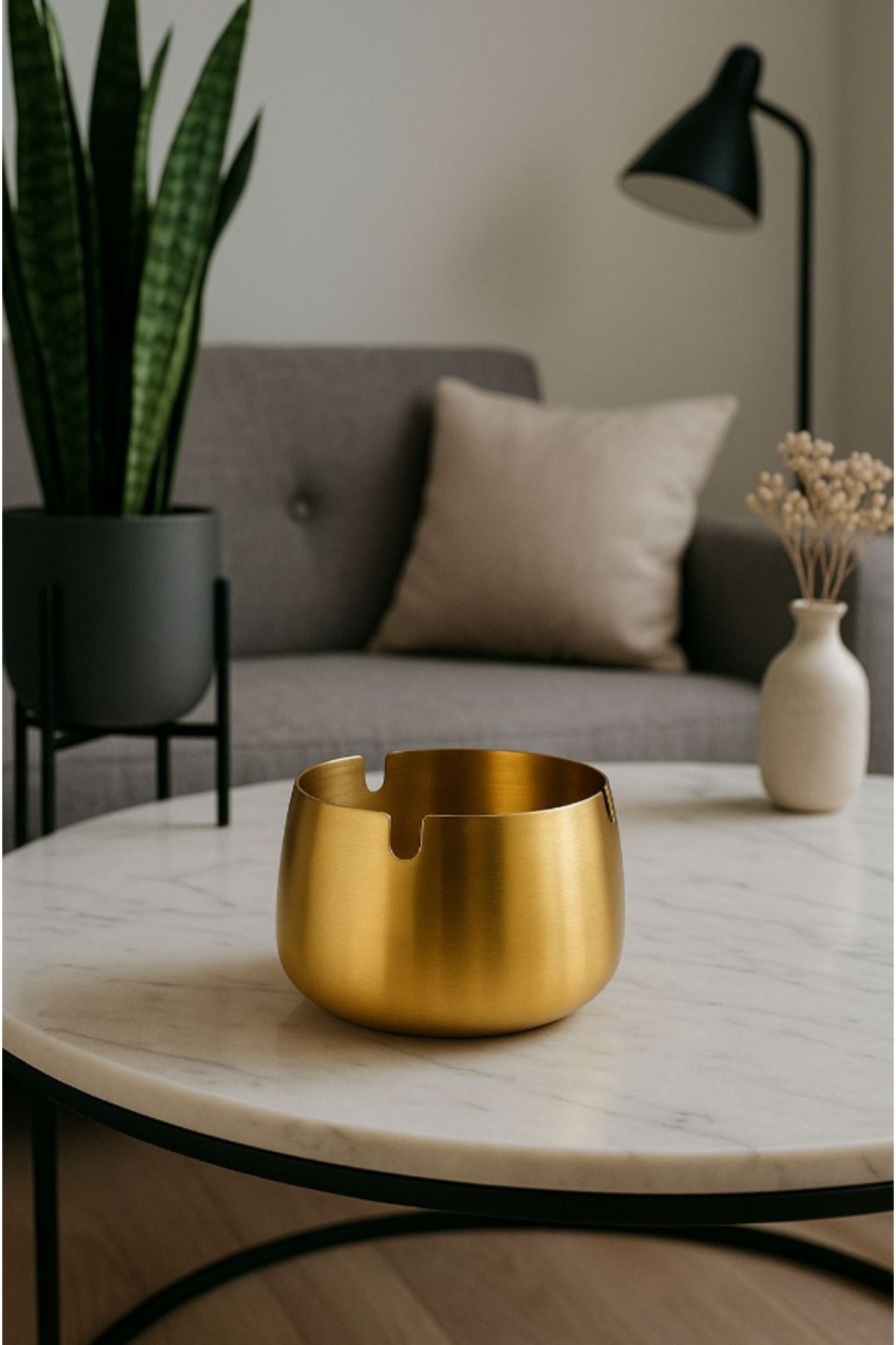 AYGÖREN HOME Gold Metal Küllük Modern Tasarım Şık ve Zarif Küllük Gold Kül Tablası