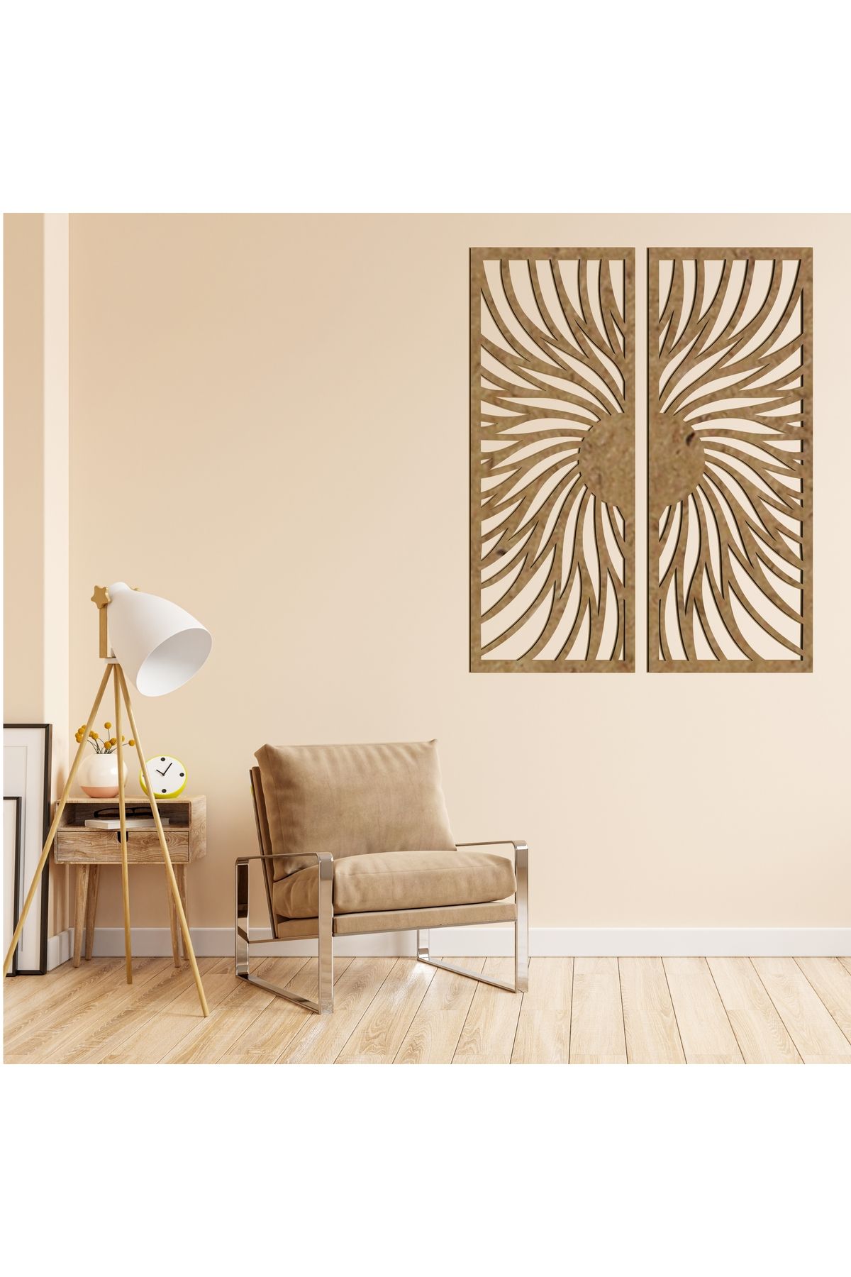 Grand Fine Art Çerçeve Görünümlü İki Parça Renkli MDF Panel Tablo