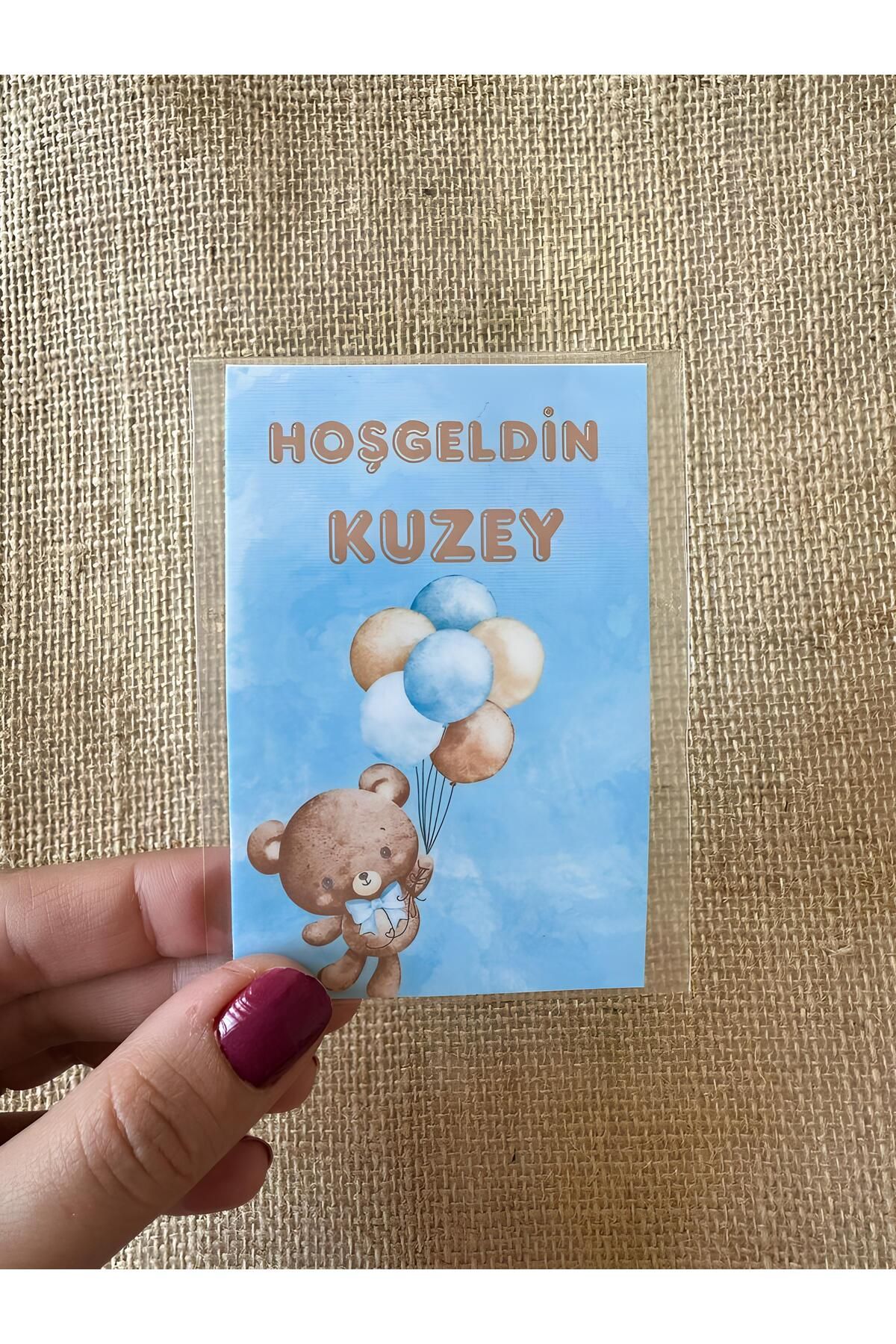 Renkia Studio Hoşgeldin Erkek Bebek Temalı 15’li Magnet Seti – Mavi Baby Shower & Doğum Hediyeliği