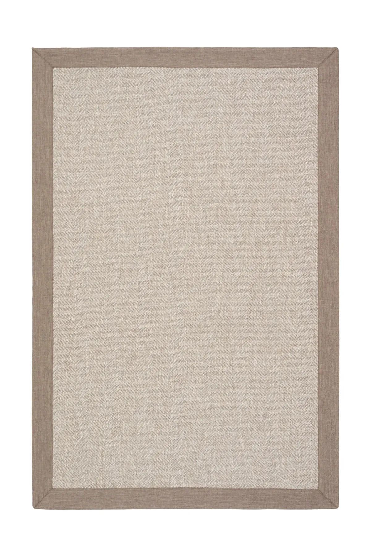 Halımax Siena M203 Hasır Dokulu İthal Sisal Halı Dikdörtgen Bordürlü Bej Sisal Mutfak Koridor Halısı
