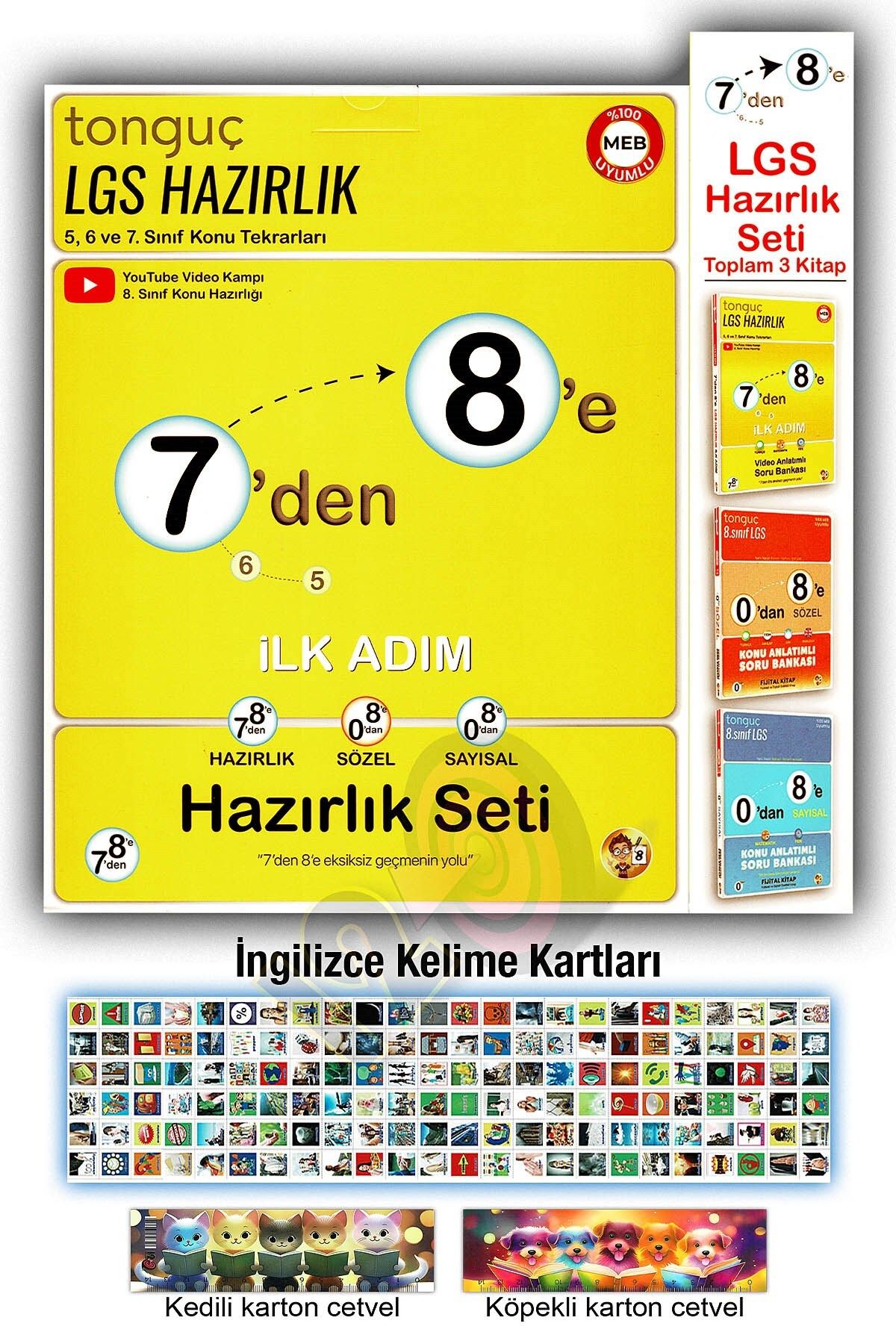 Tonguç Yayınları 7'den 8'e Hazırlık Seti 2025 8. Sınıf İngilizce Kelime Kartları