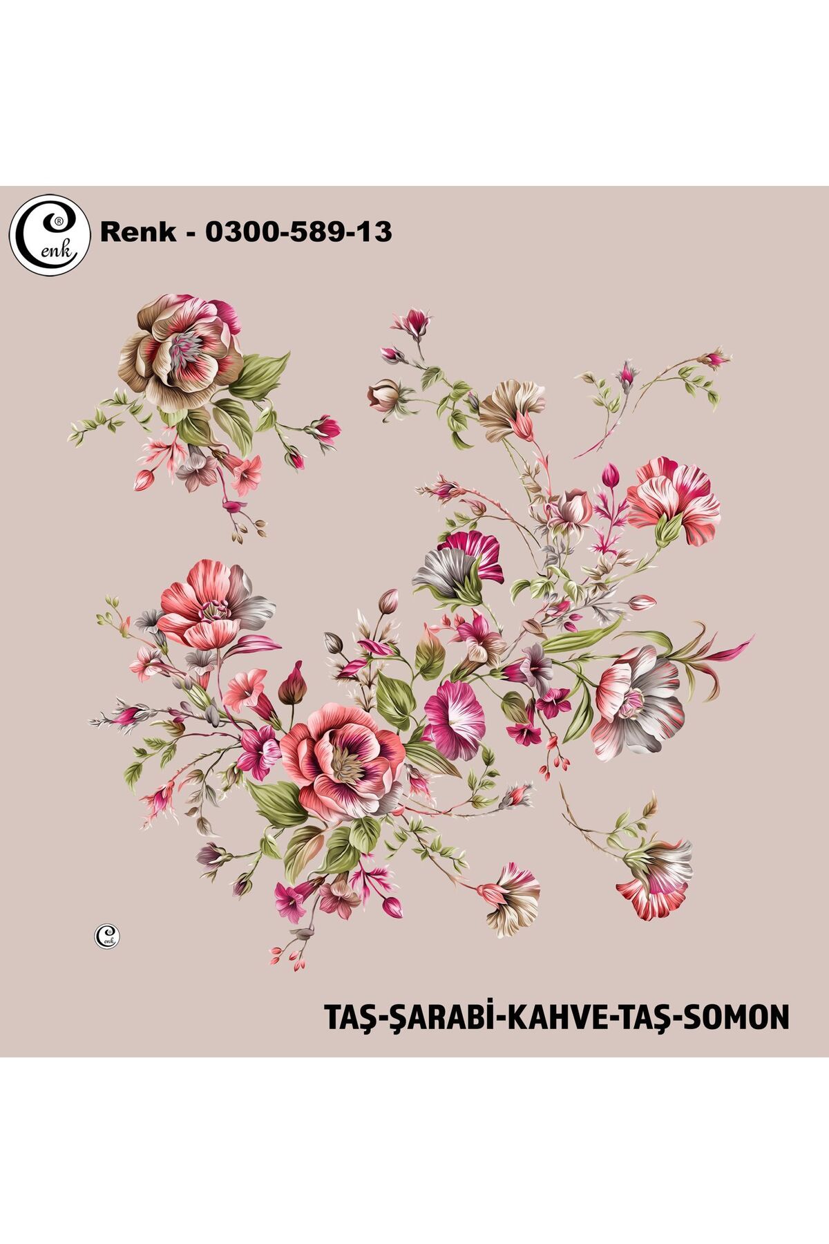 Cenk Desenli Oyalık Yazma - 0300-589