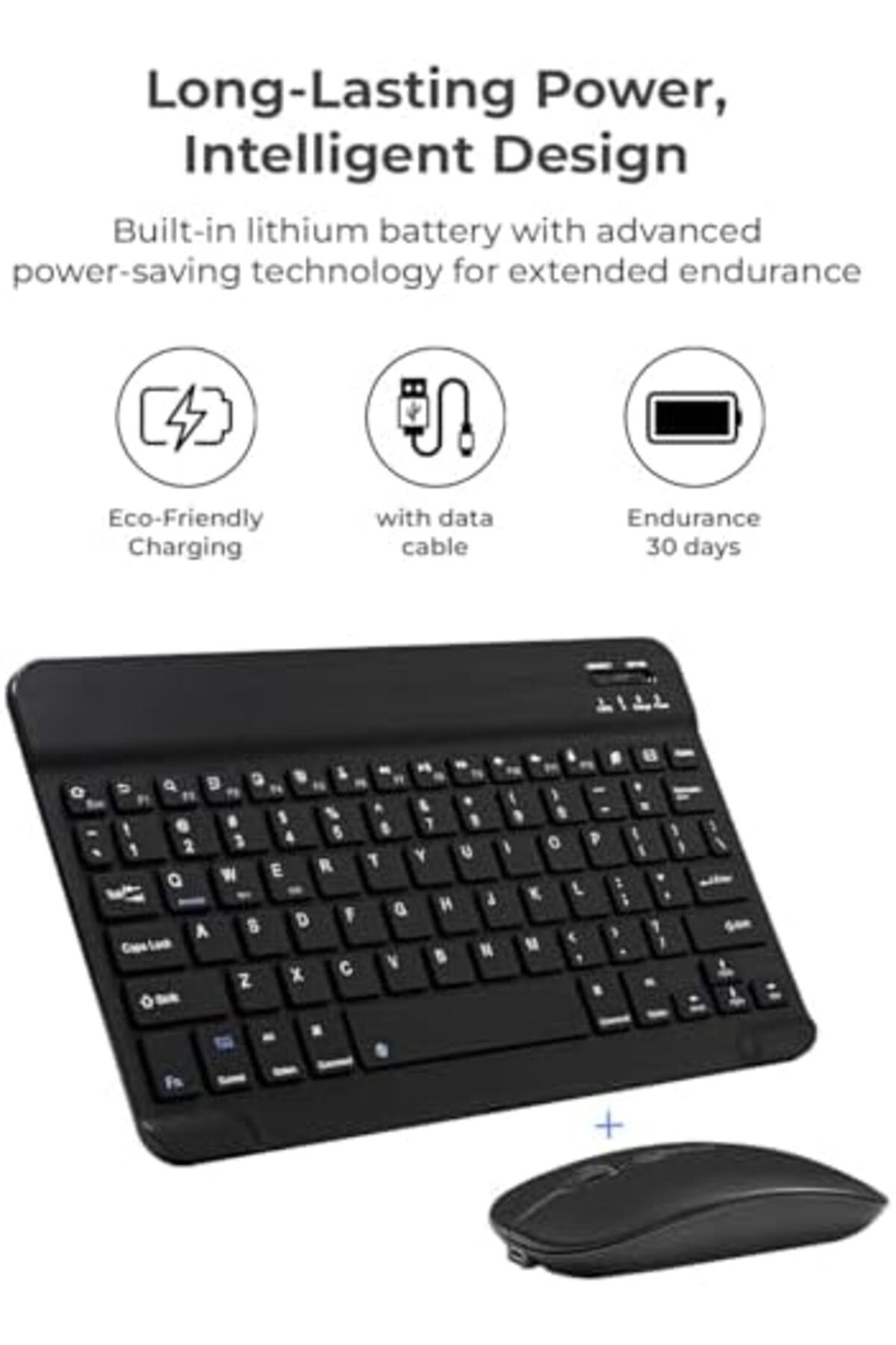 Glassology-Universal Black Wireless Keyboard And Mouse Combo With Dual-language Support 2