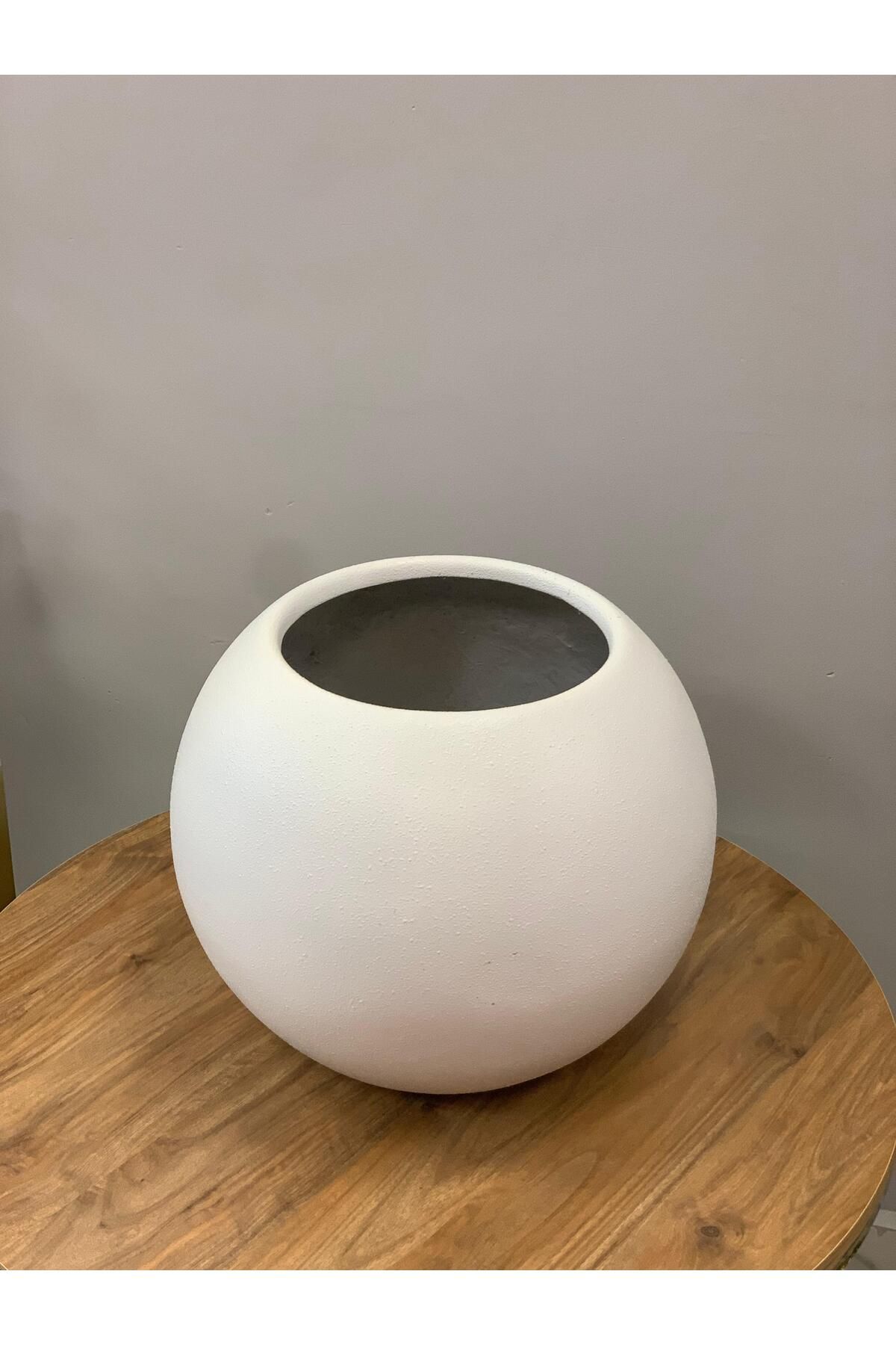 Zenhil Beton Görünümlü Top Saksı 37cm