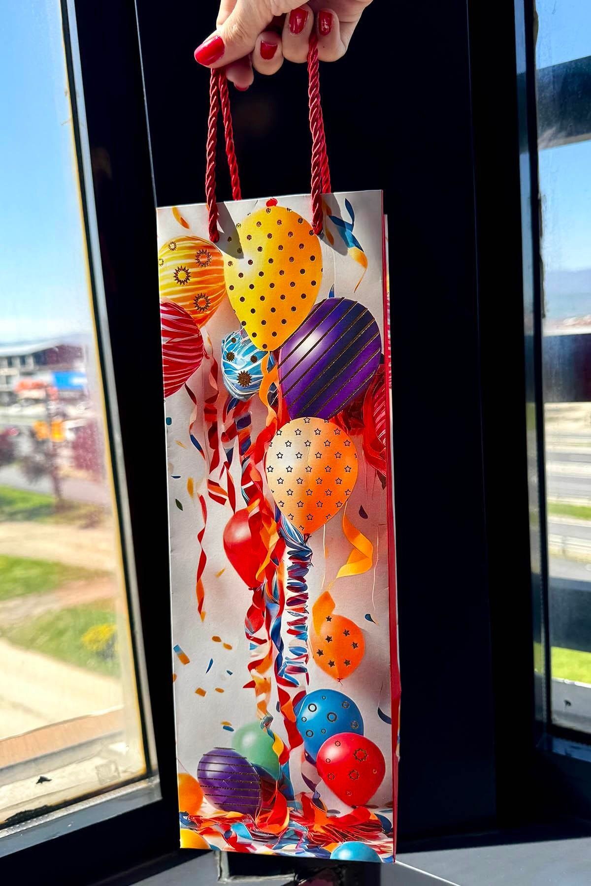 TAKIŞTIR Karışık Renk Balon Figürlü Karton Çanta