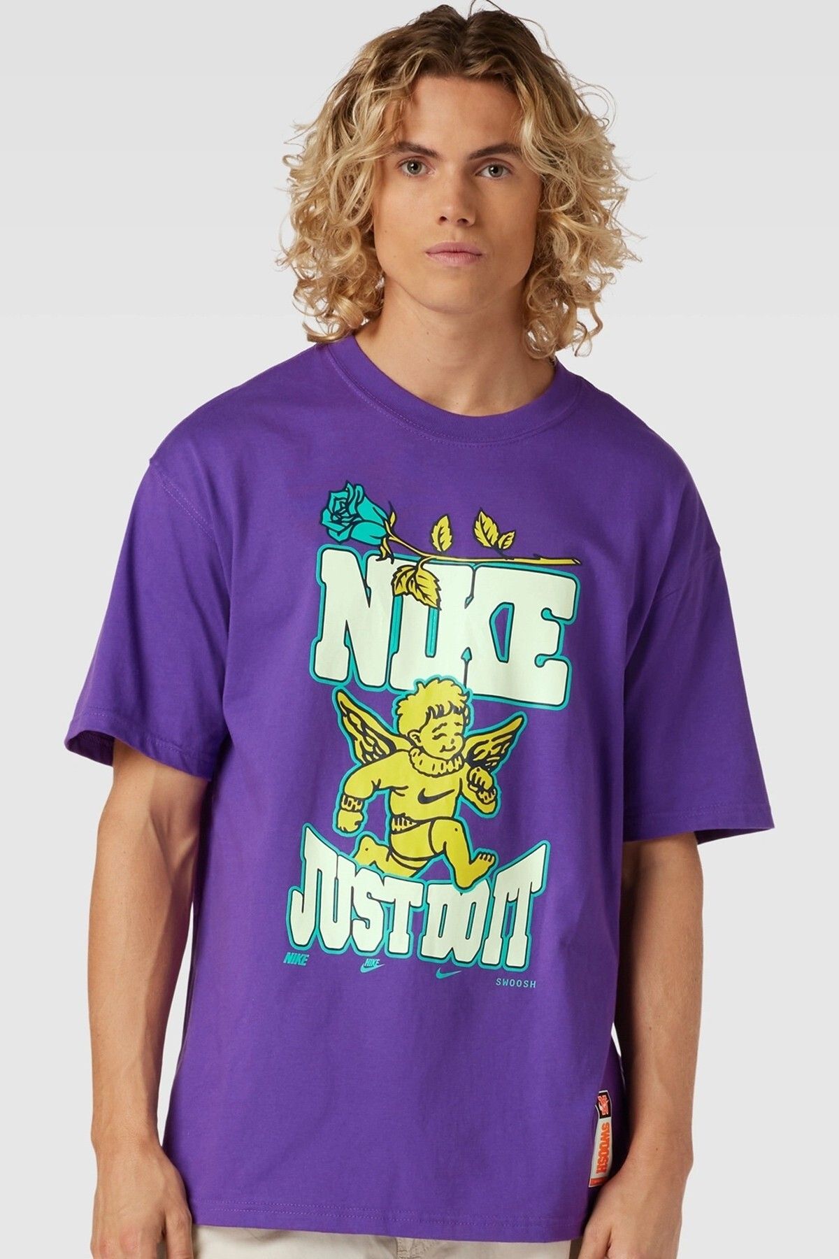 Nike Sportswear M90 Graphic Loose Fit Men's T-Shirt Erkek Bol Kesim Tişört Mor