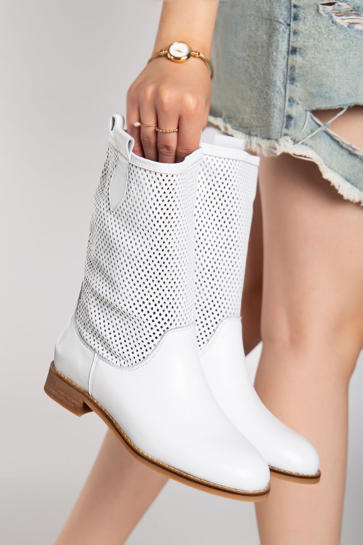 Elile Shoes Hakiki Deri 33-34-35 Numaradan 41-42-43-44 Numaraya Kadar Delikli Yazlık Bot