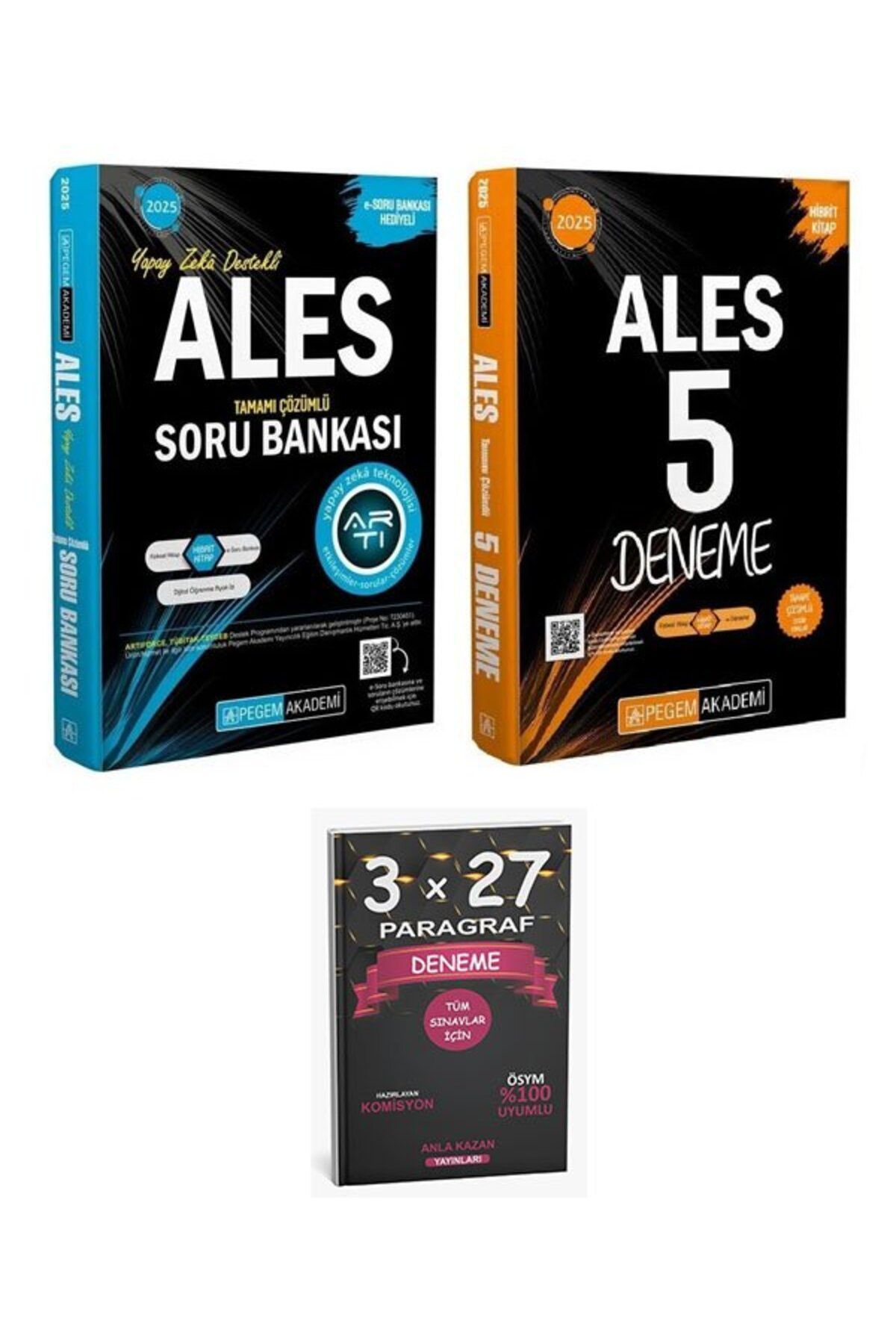 Anla Kazan Yayınları Pegem 2025 ALES Soru Bankası + 5 Deneme 2 li Set+Anla KAzan PAragraf
